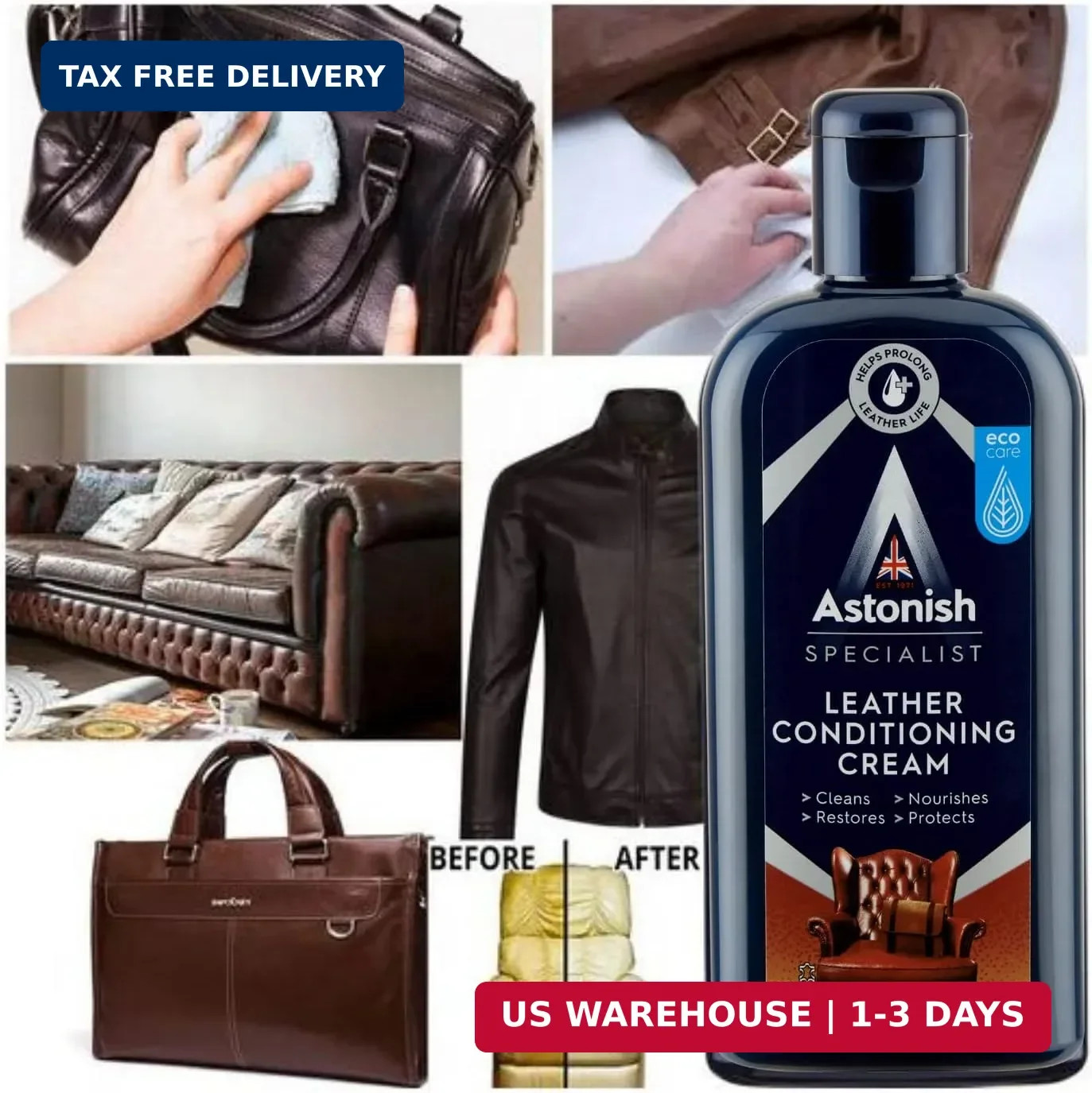 Astonish Leather Conditioning Cream 250ml – Cleaner Conditioner Polish for Car S