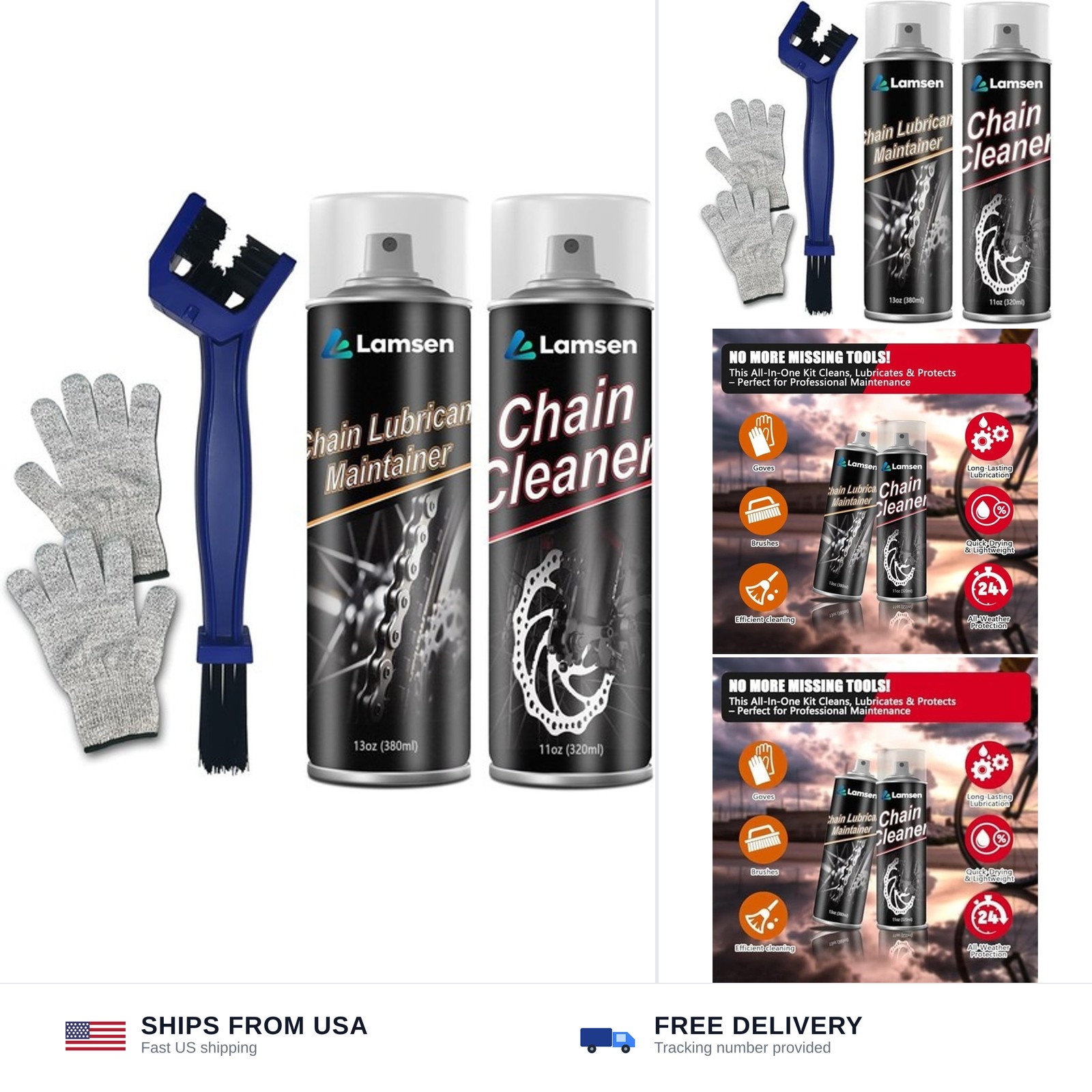 Chain Cleaner Kit, Professional Bike Chain Cleaner Set, Motorcycle Cleaning K…