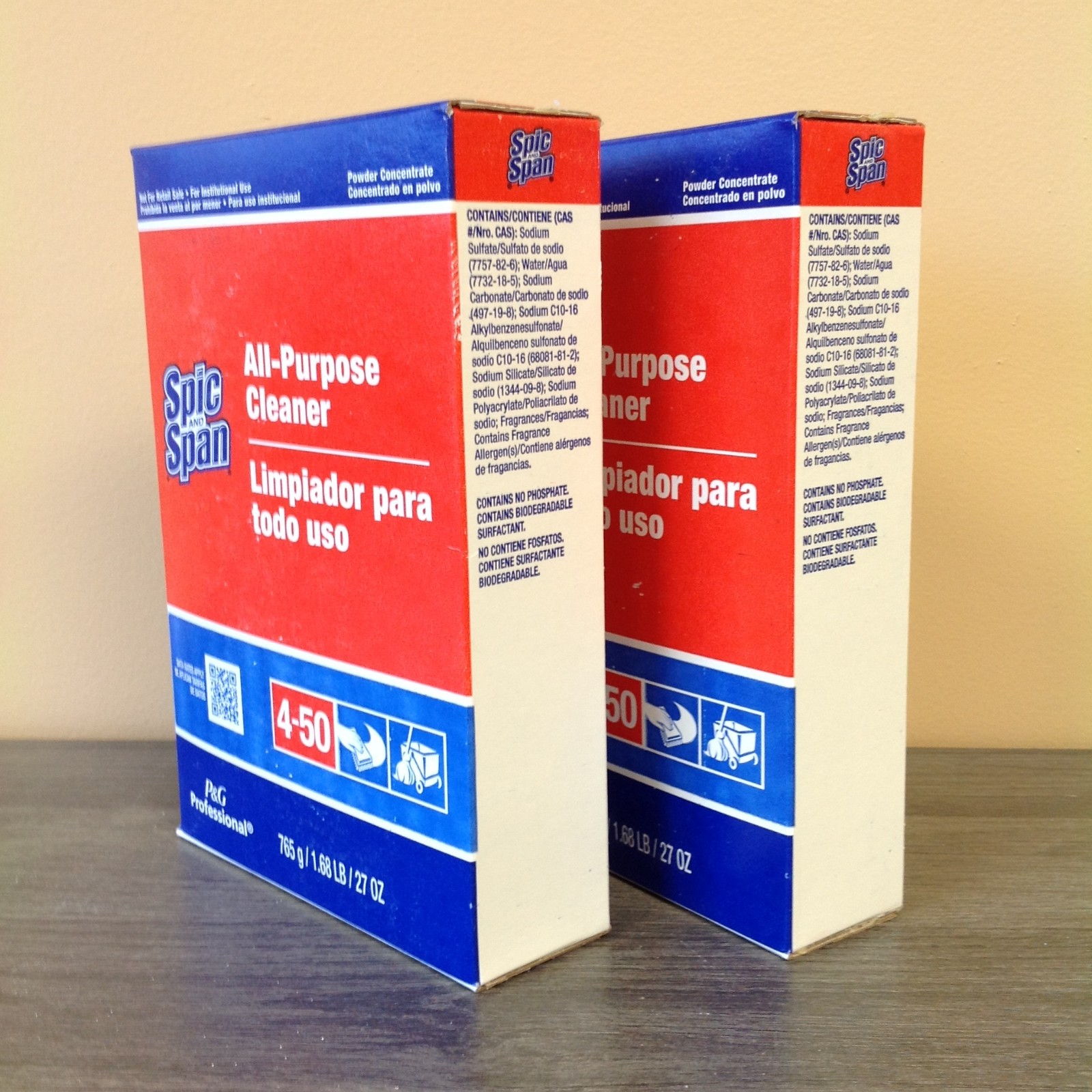 Lot of 2 Boxes Spic and Span 31973EA 27 oz. Box All-Purpose Floor Cleaner New