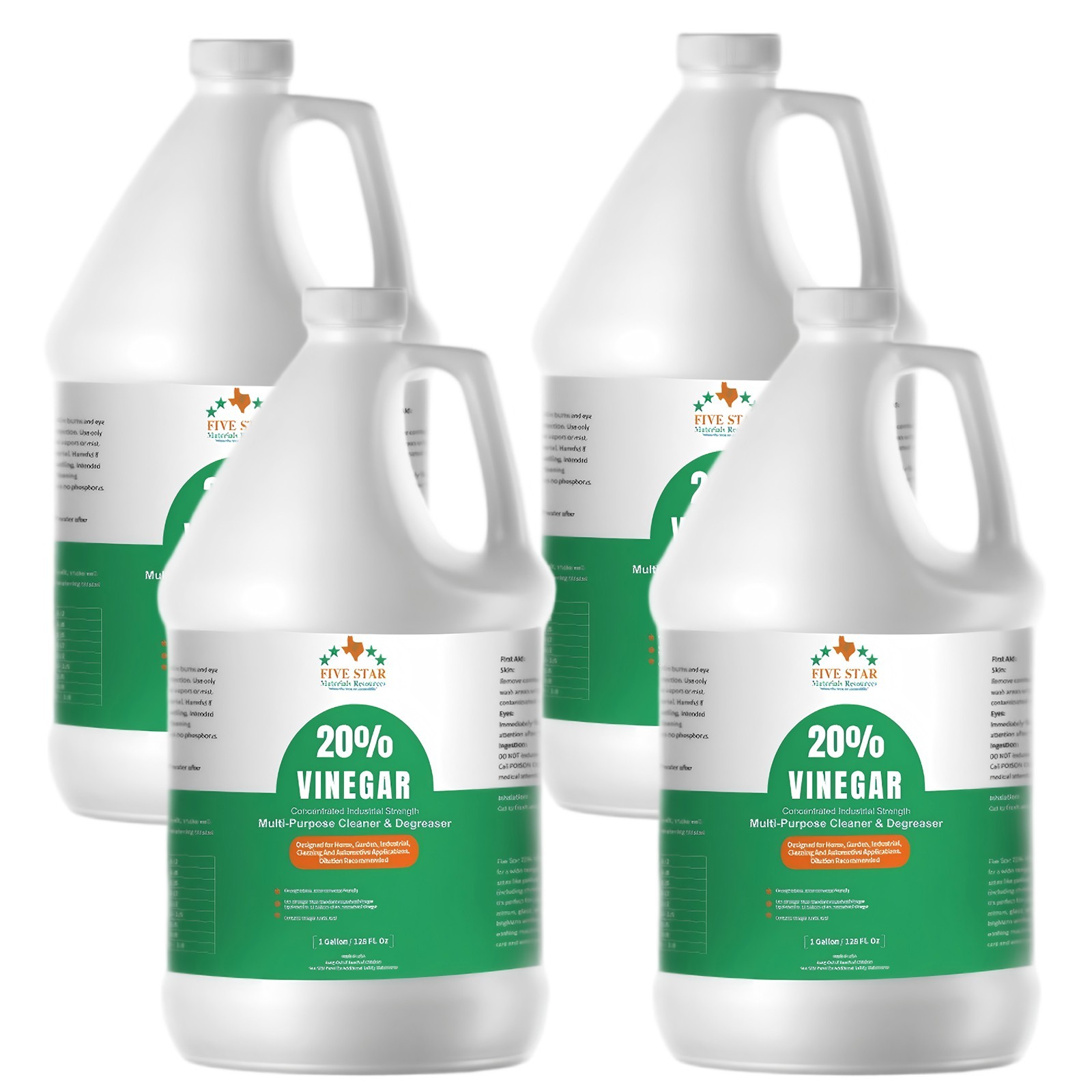 20% Concentrated Vinegar 4 Gallon Pure White Vinegar 5X Max Power Cleaning