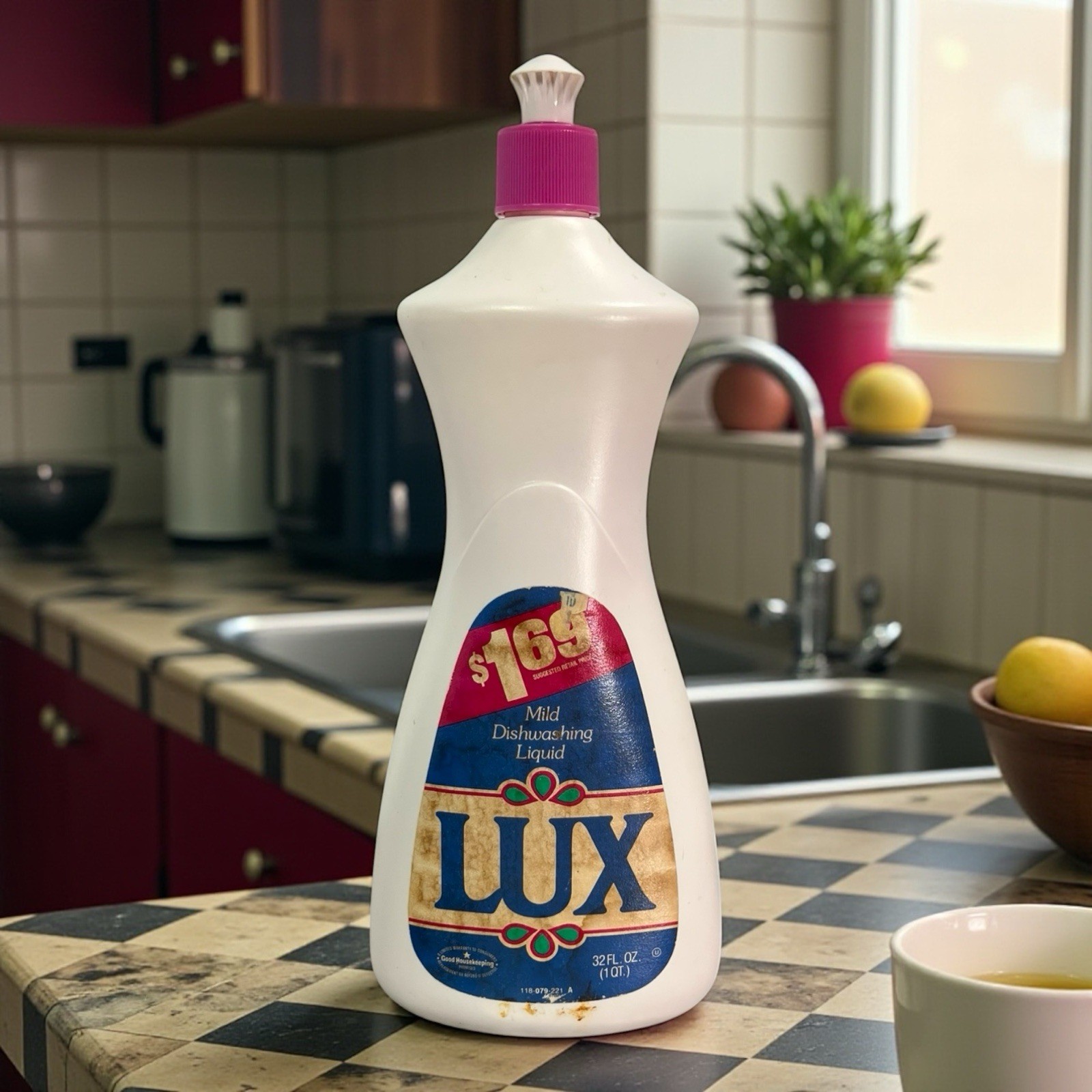 Vintage Lever Brothers LUX Mild Dishwashing Liquid 32oz 1980s Dishwash Soap