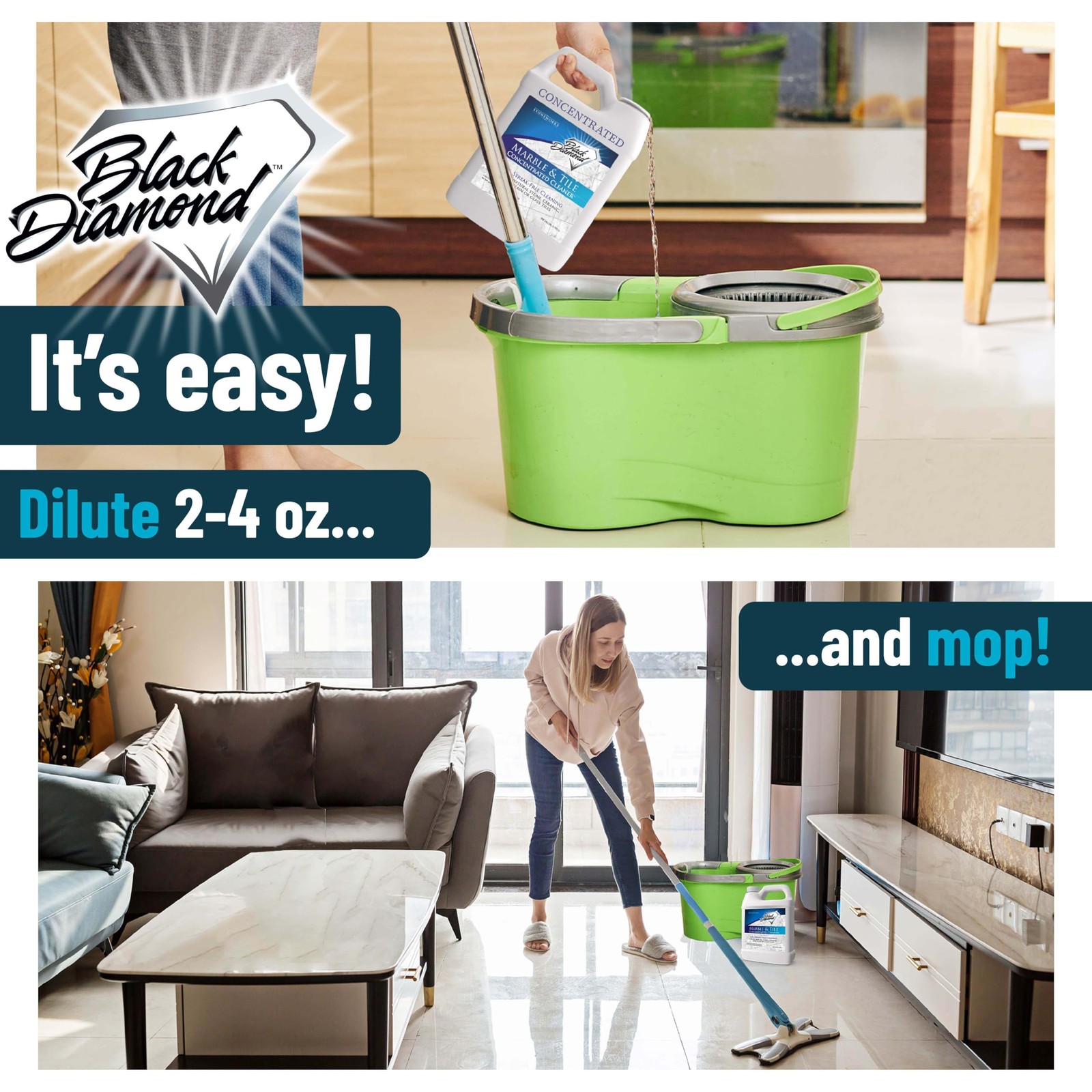 MARBLE & TILE FLOOR CLEANER. Great for Ceramic, Porcelain, Granite, Natural S…