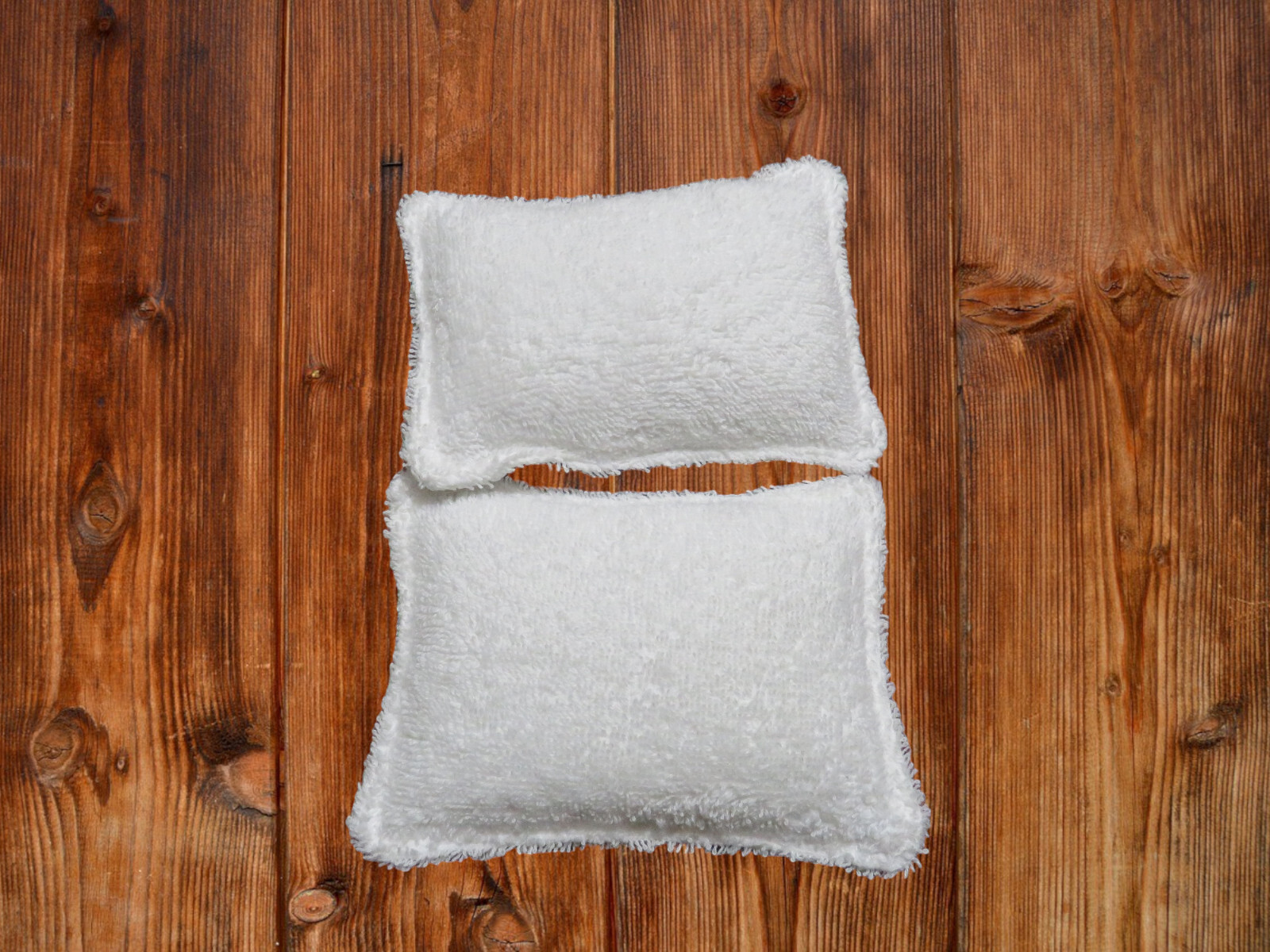 Reusable Kitchen Sponge Set of 2 White and Black Ticking Dish Scrubby