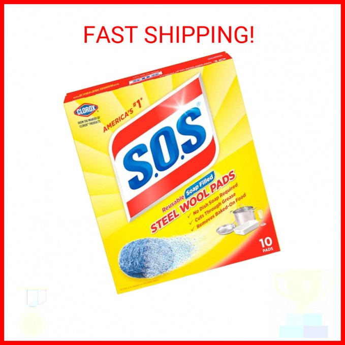 S.O.S Steel Wool Soap Pads, 10 Count