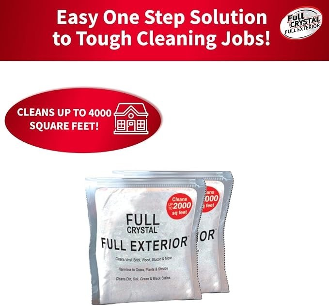 Fuller Brush Crystal Full Exterior Cleaner 8oz Powder Refill Packs +Spray Bottle