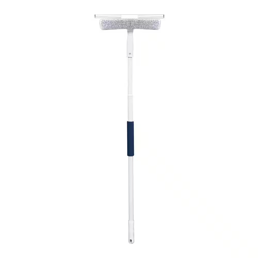 14 In. Microfiber Window Squeegee and Scrubber with 5 Ft. Telescoping Pole