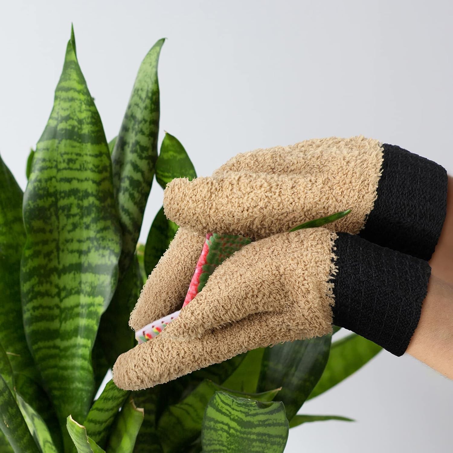 3 Pairs Microfiber Dust Mittens with Thumb Household Cleaning No Scrat
