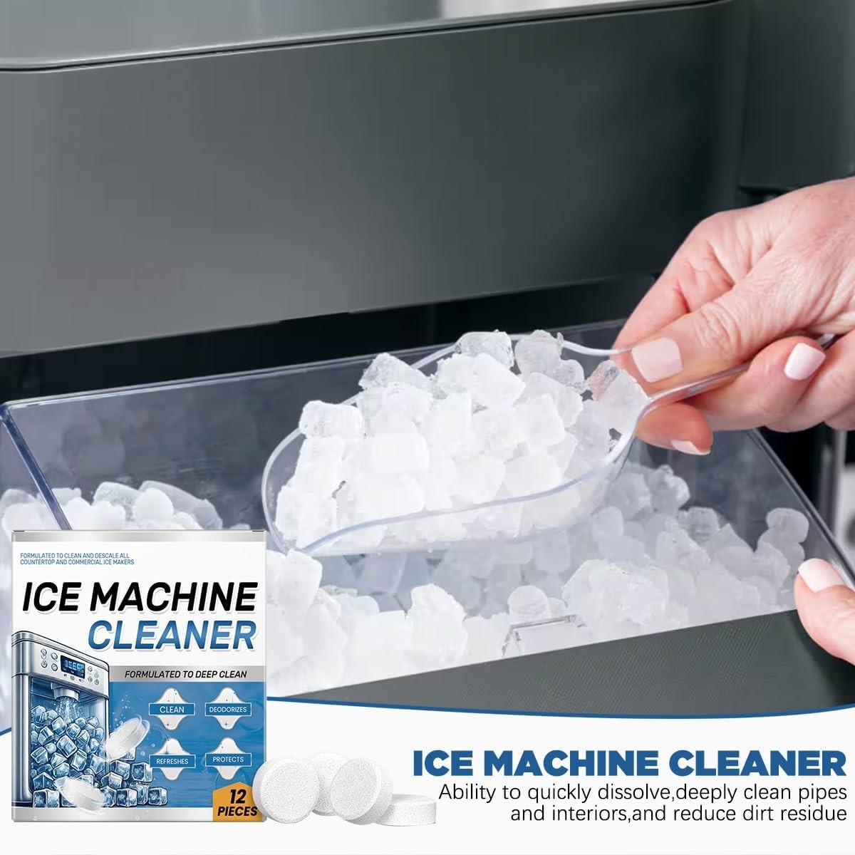 Ice Machine Cleaner Maker Descaler 24 Clean Tablets for Ice Makers Bulk 1 New