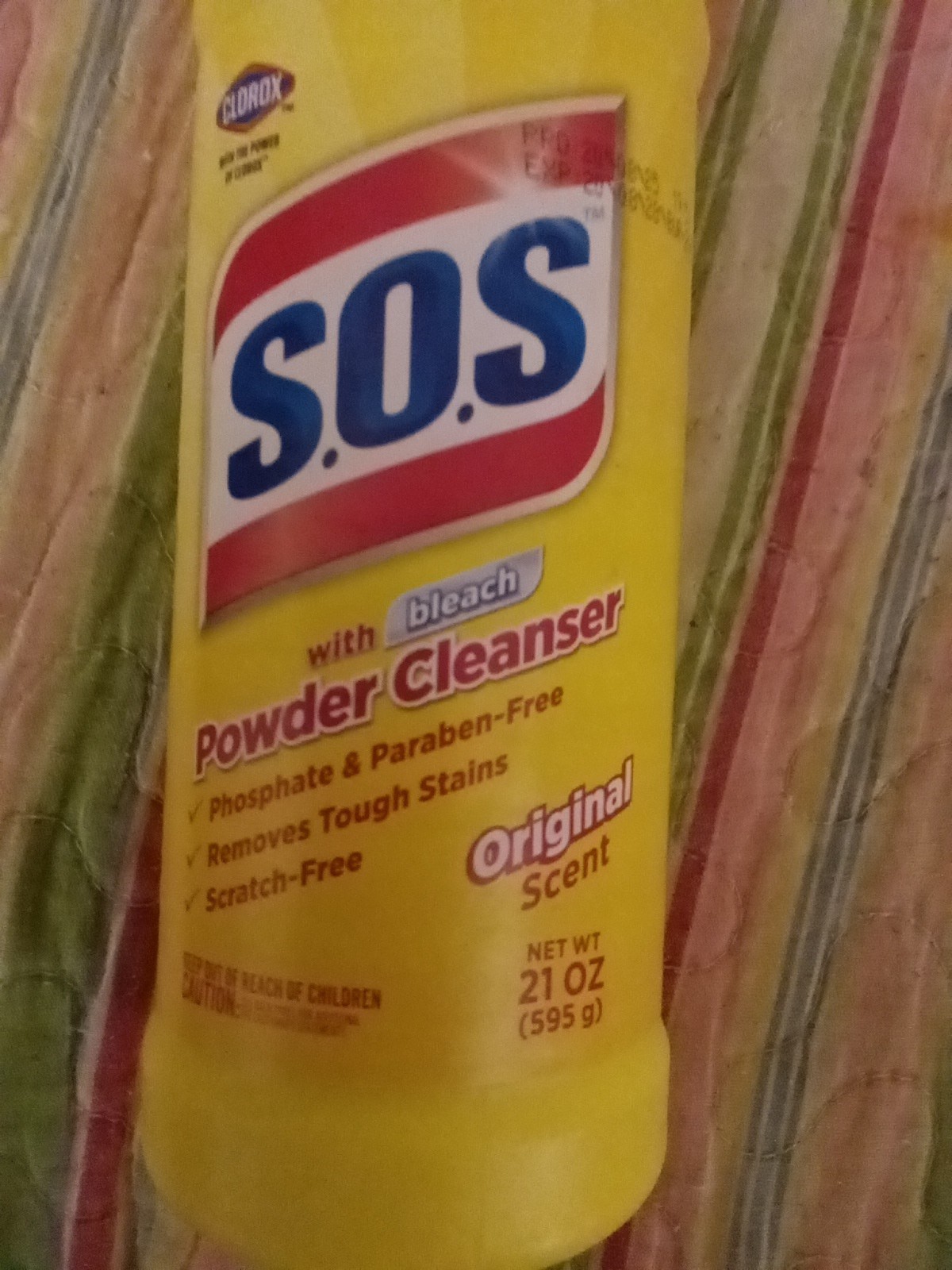 SOS Cleanser Powder w/ Power of Clorox Bleach Original Scent Lot of 2 21 oz