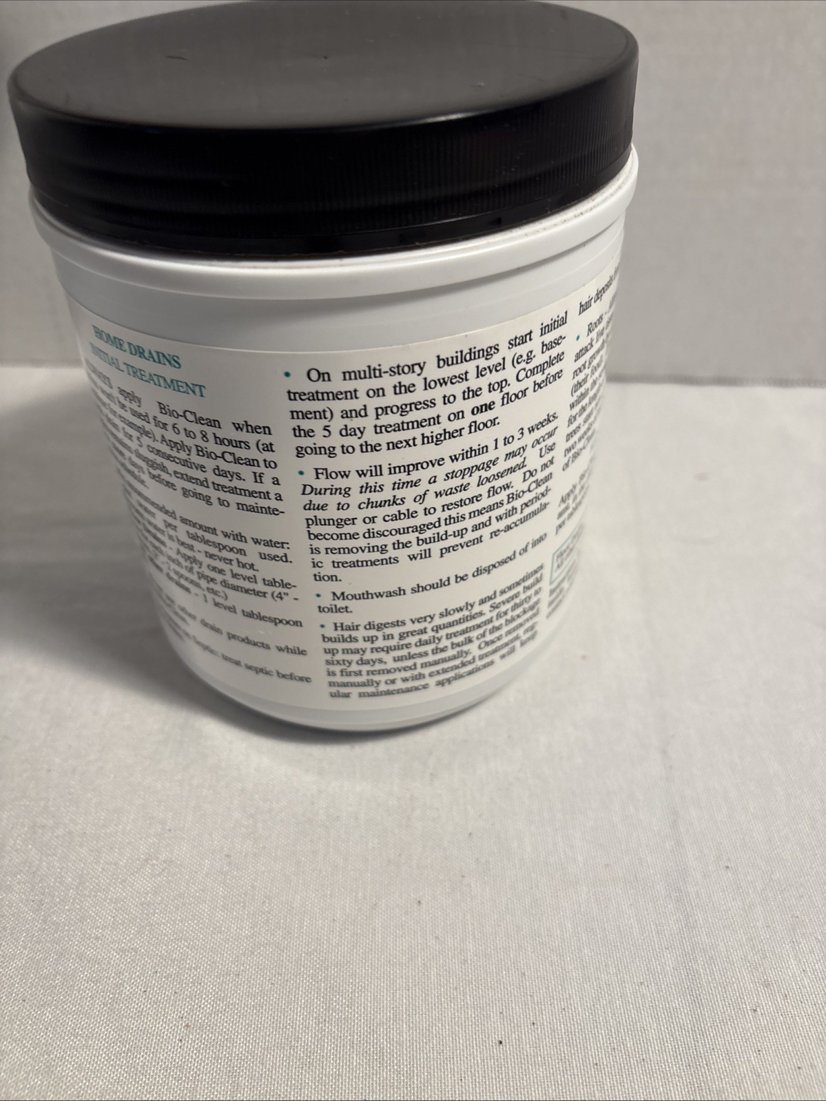 Bio-Clean Drain & Septic 2LB Canister Environmentally Safe USED 90% Remaining