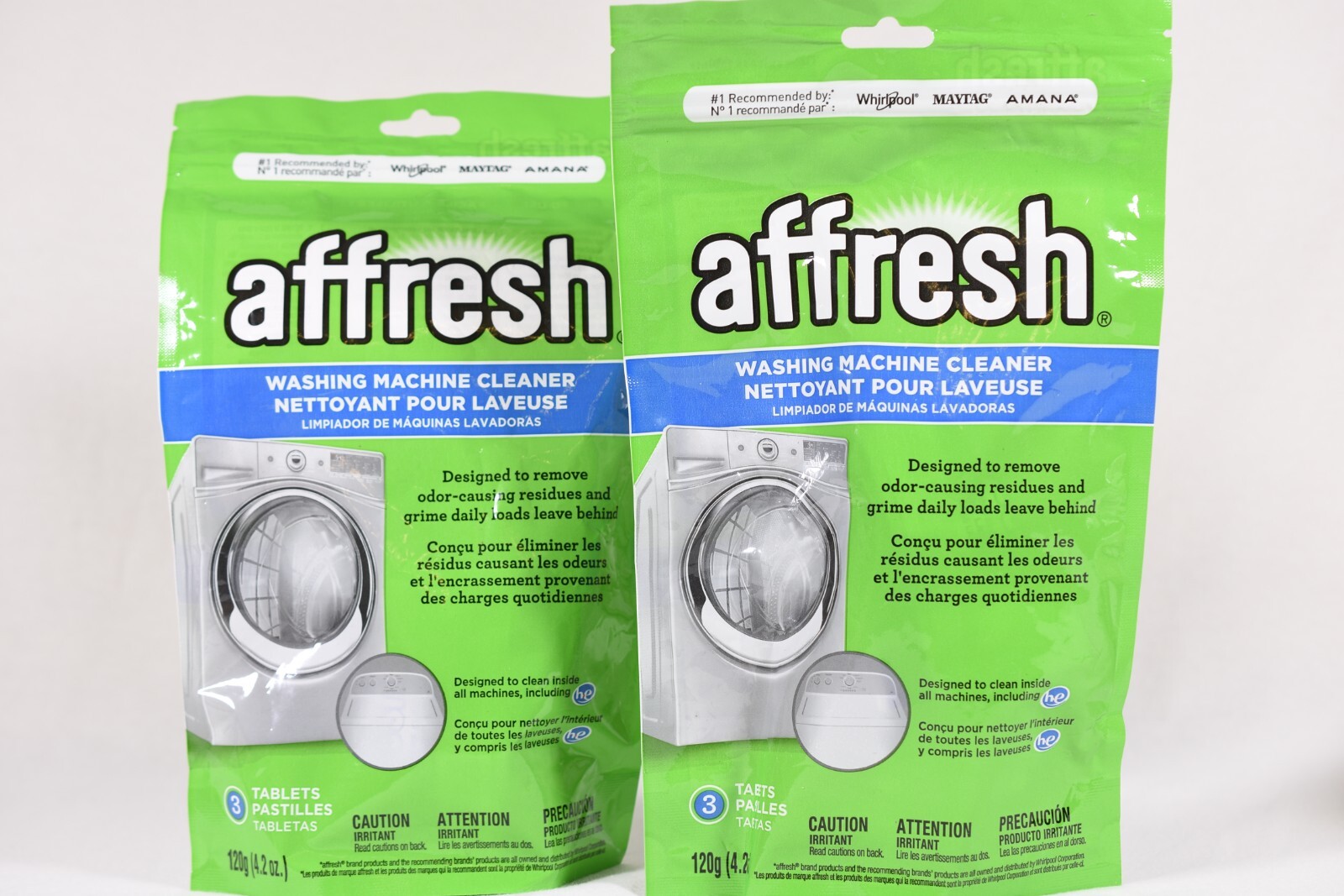 2 packs of 3 Tablets Affresh Washing Machine Cleaner Cleans Front Load Top Load