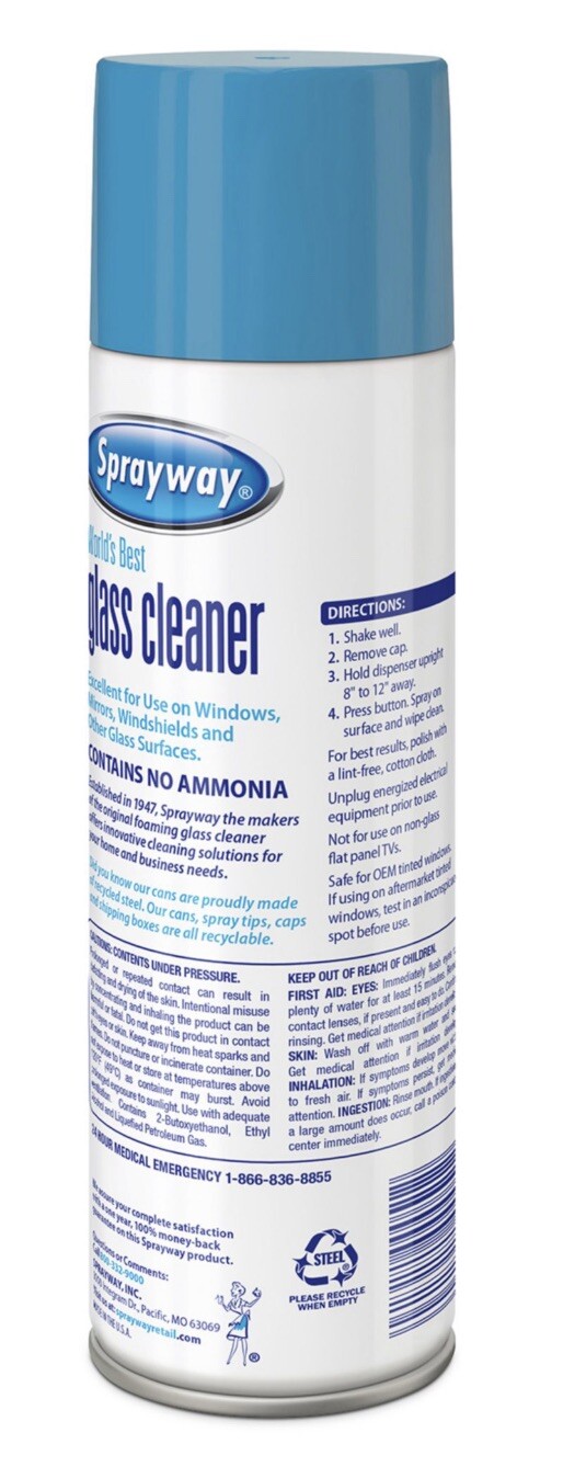 Glass Cleaner Streak-Free Ammonia-Free Heavy-Duty Fresh Scent Sprayaway 12-pack