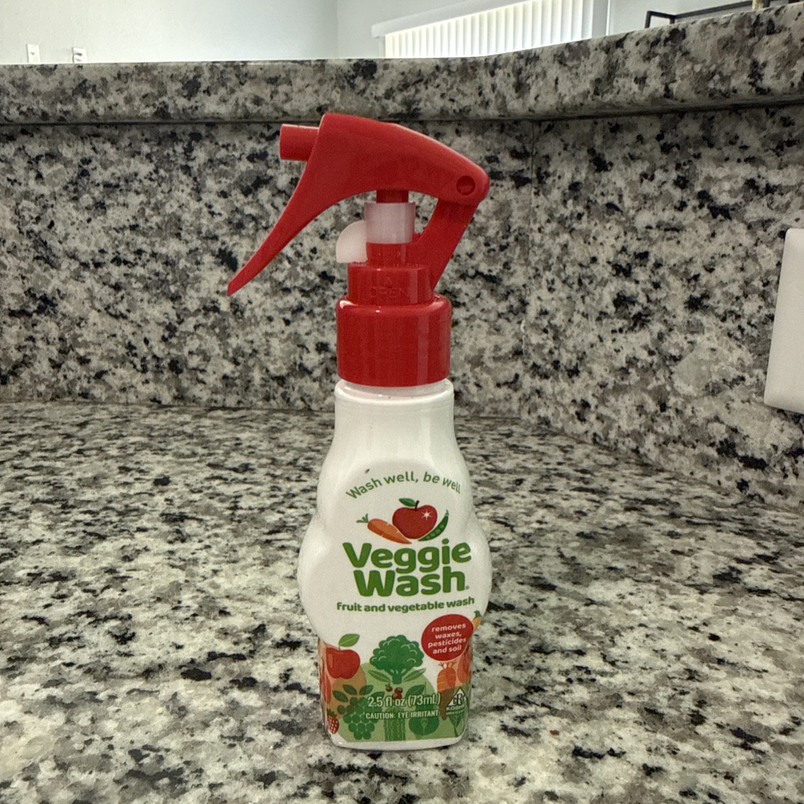 Veggie Wash Natural Fruit & Vegetable Wash 2 Oz Spray Bottle