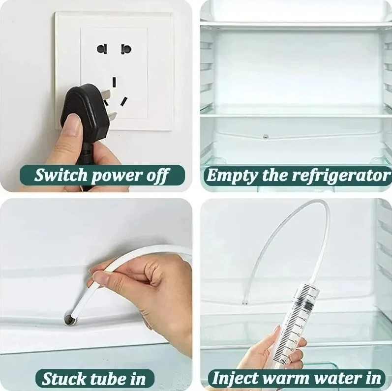 6pcs Refrigerator Drain Hole Cleaner Brush Set Fridge Clog Remover – NEW