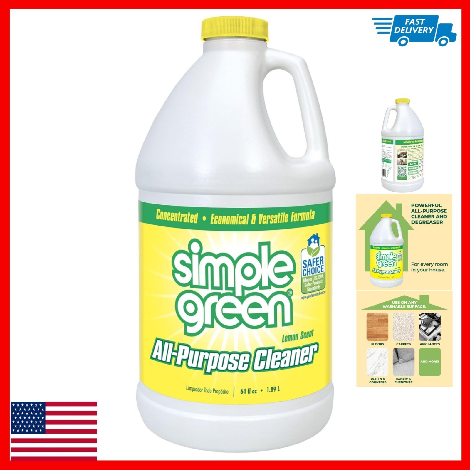 Simple Green All Purpose Cleaner Concentrate 64 Fl Oz Lemon Scent