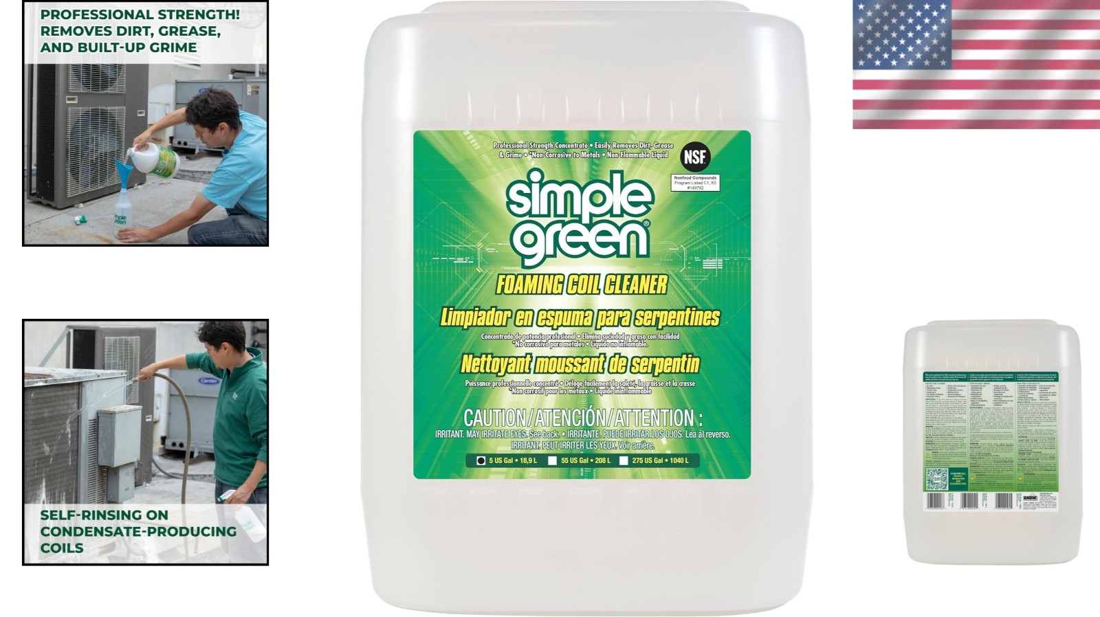 5 Gal Foaming Coil Cleaner Degreaser for HVAC & Refrigeration Unscented