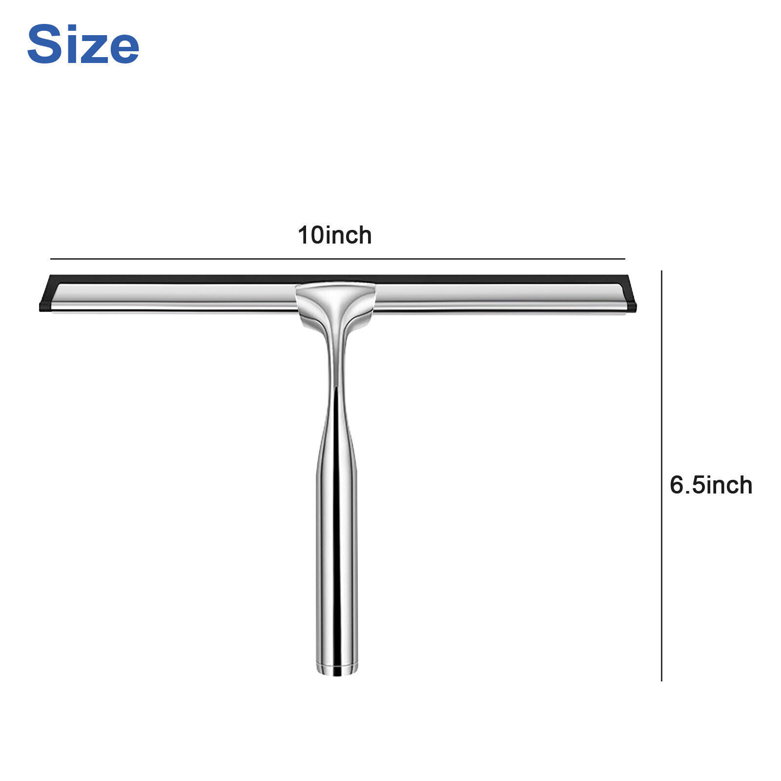 1Pc Stainless Steel Shower Squeegee for Car with 1 Adhesive Hook Silver Bathroom