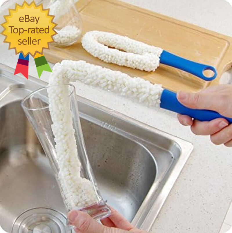 16-Inch Flexible Foam Washing Wand, Long Bottle Brush for Water Bottles | Water
