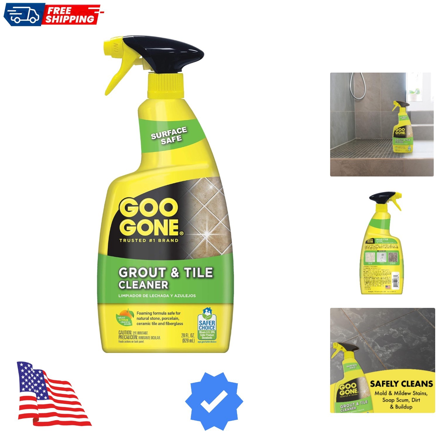 Grout & Tile Cleaner – 28 Ounce – Removes Tough Stains Dirt Caused By Mold Mi…