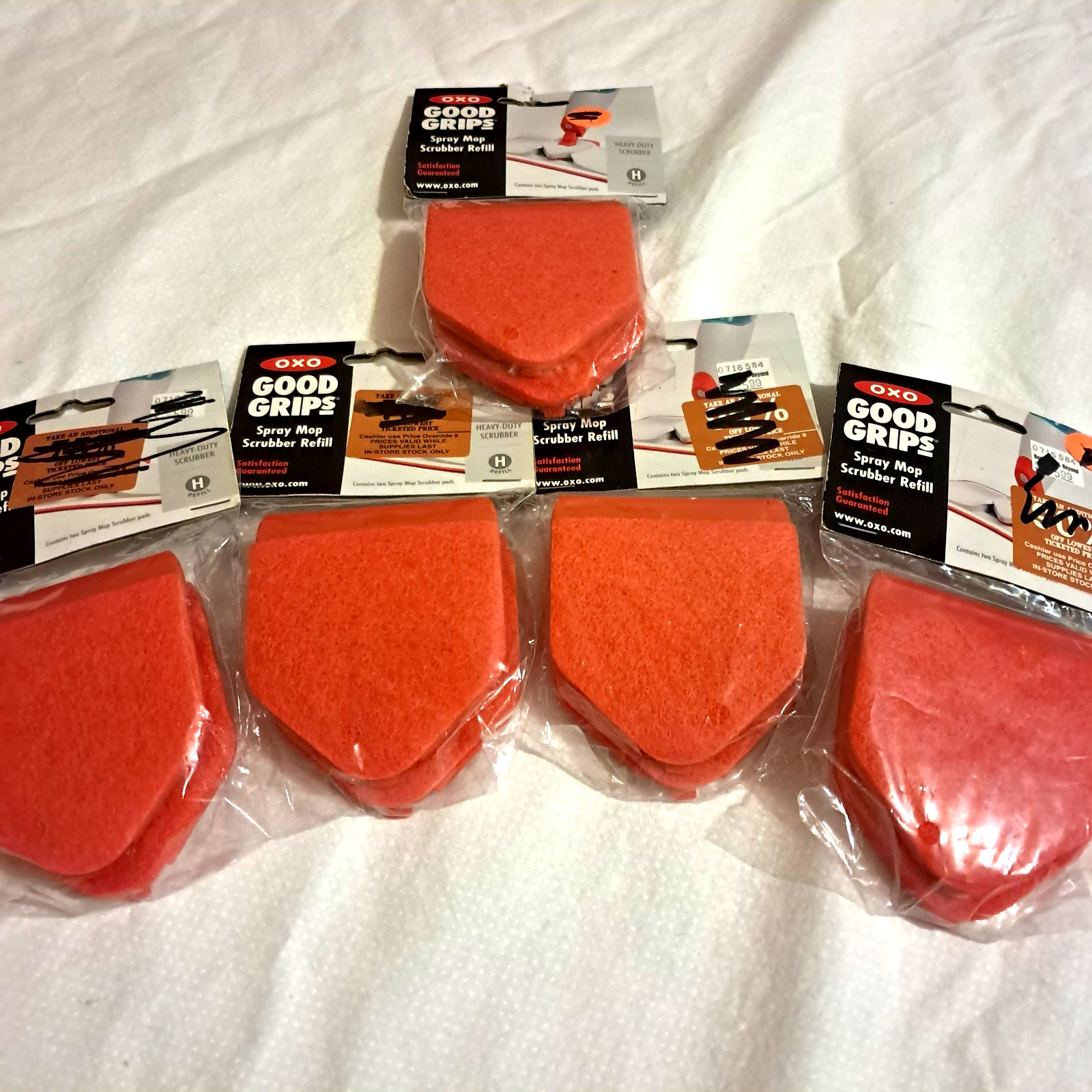 OXO Good Grips Spray Mop Scrubber Pads Refill Lot of 5