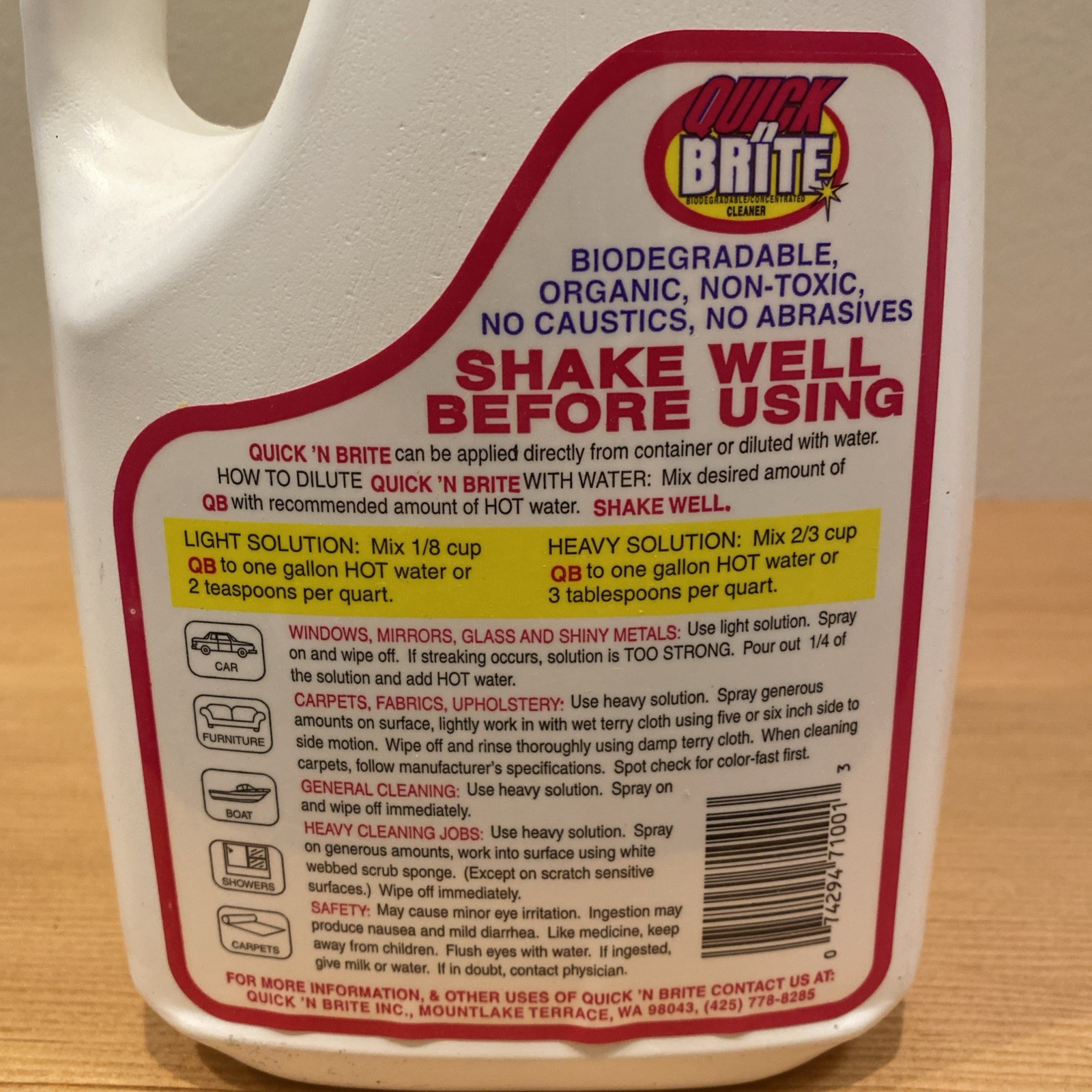 Quick ’n Brite All-Purpose Liquid Cleaner 64oz, Makes Up to 256 Bottles SEALED
