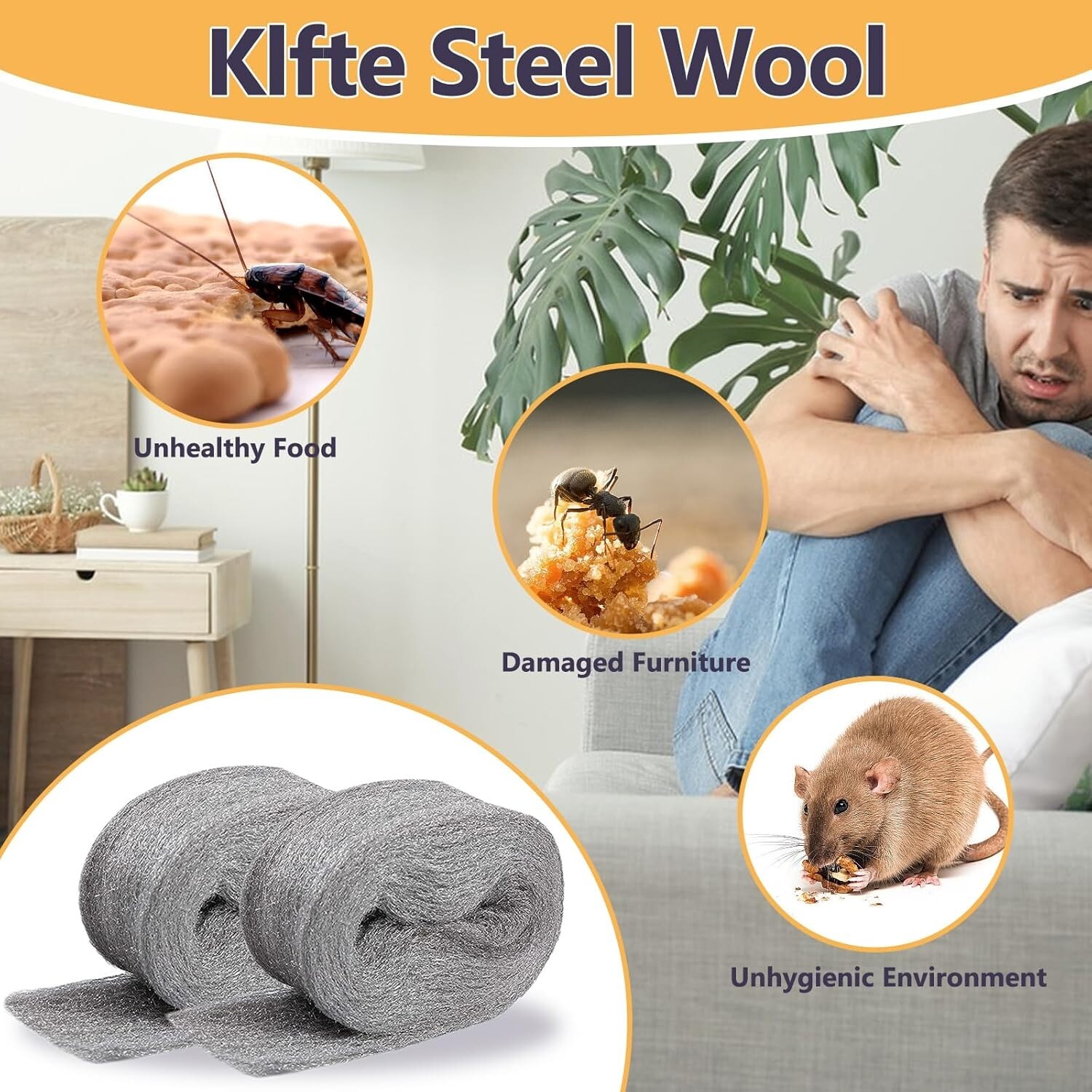 Stainless Steel Wool Steel Wool Fill Fabric Roll Gap Blocker Coarse Wire Hardw