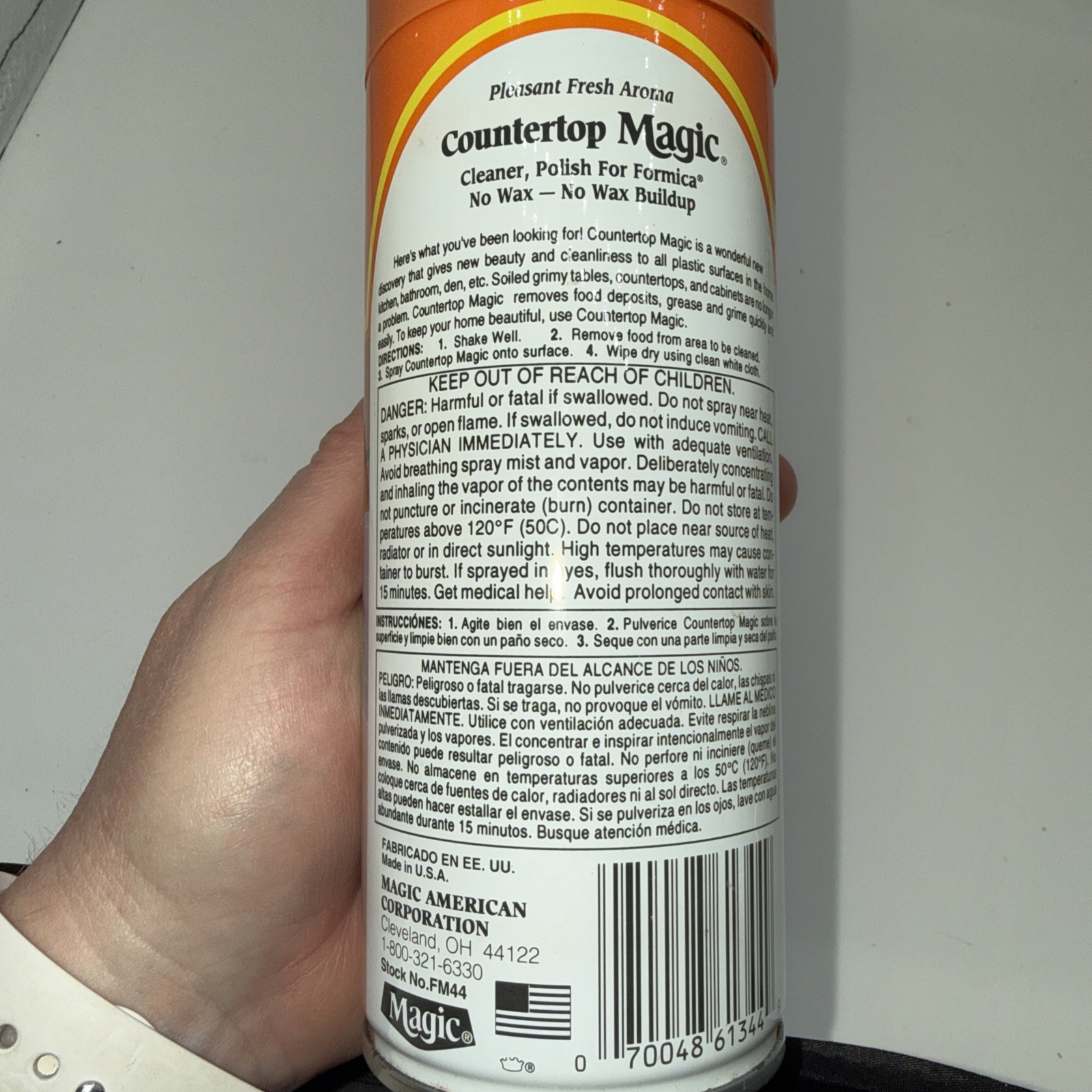 Vintage Original Countertop Magic Aerosol Spray Cleans Polishes 13 oz…New O/S