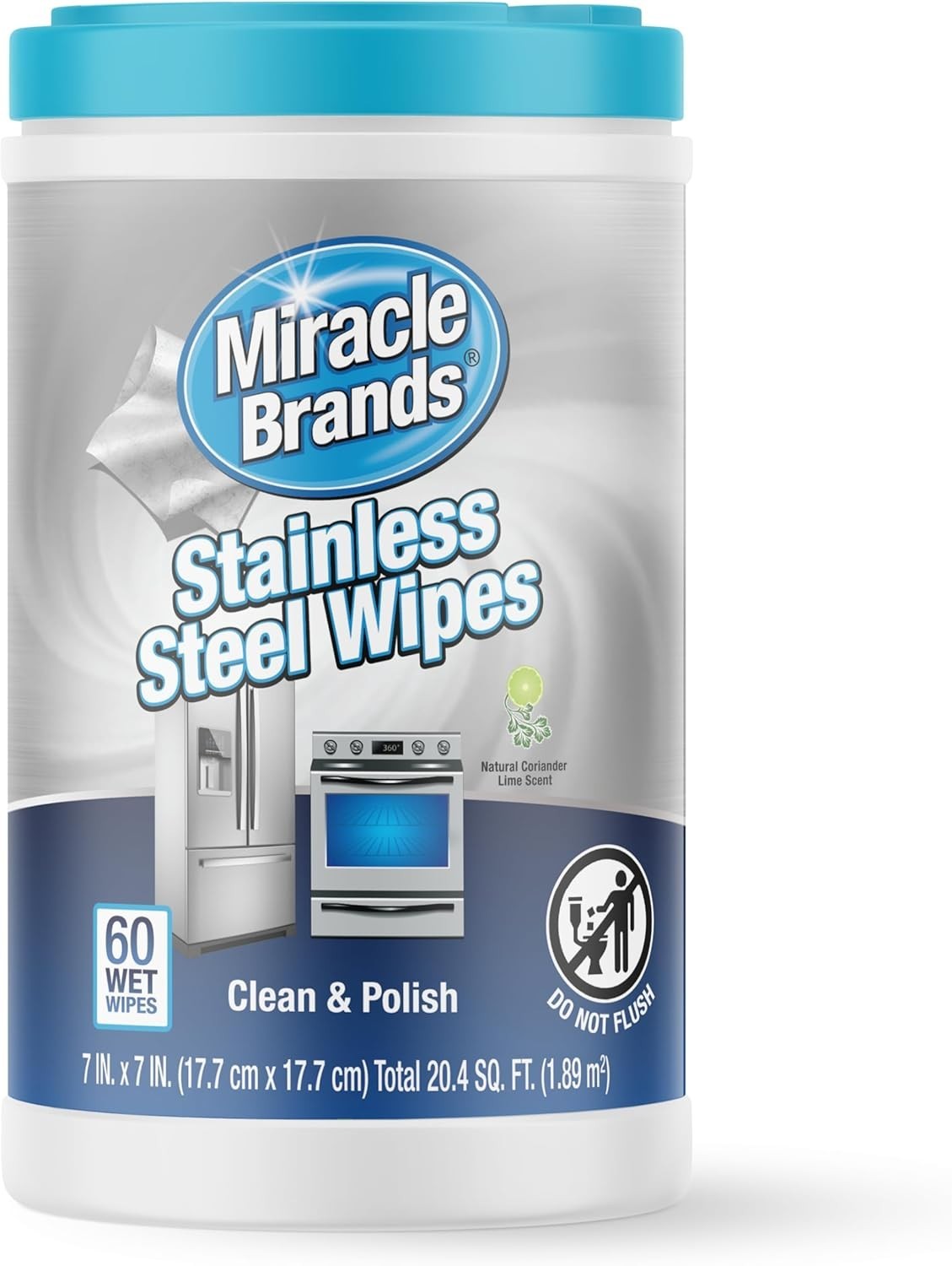60 Count Stainless Steel Wipes – Streak-Free, Non-Abrasive Cleaning Solution