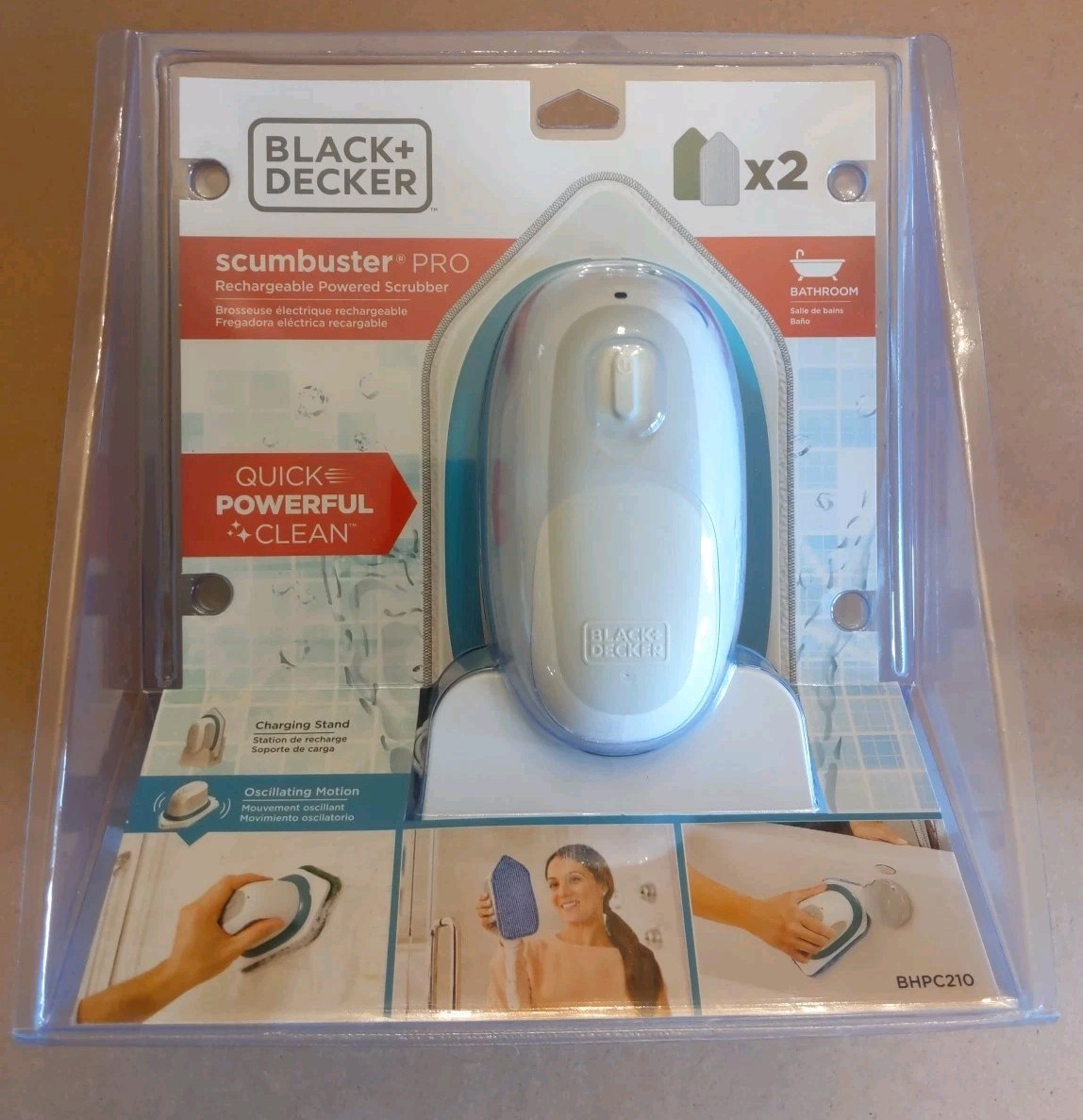 Black + Decker Scumbuster Pro Rechargeable Powered Scrubber BHPC210 New/Sealed