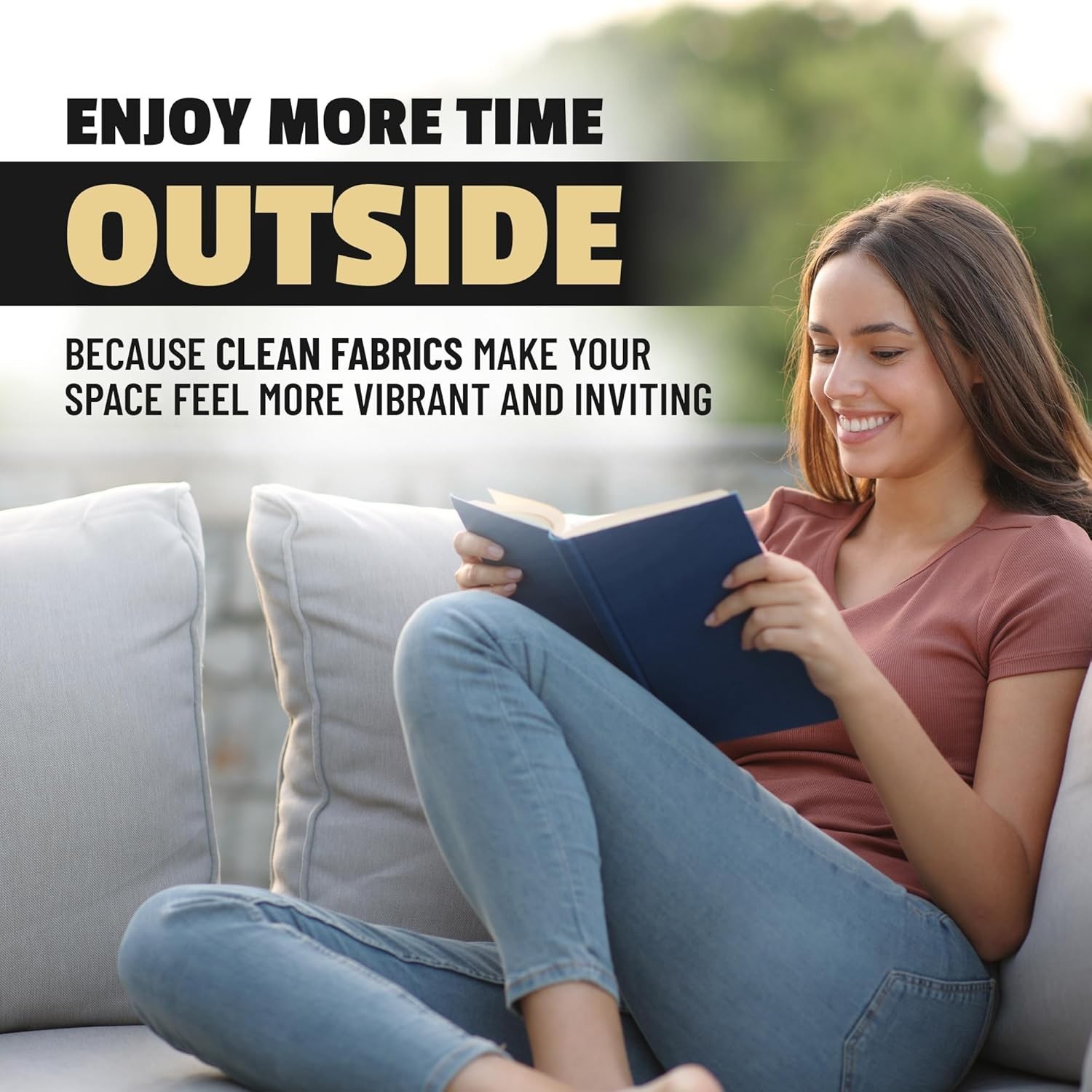 Patio Cushion Cleaner Outdoor Fabric Cleaner – Deep Cleans Dirt, Grime & Weat…