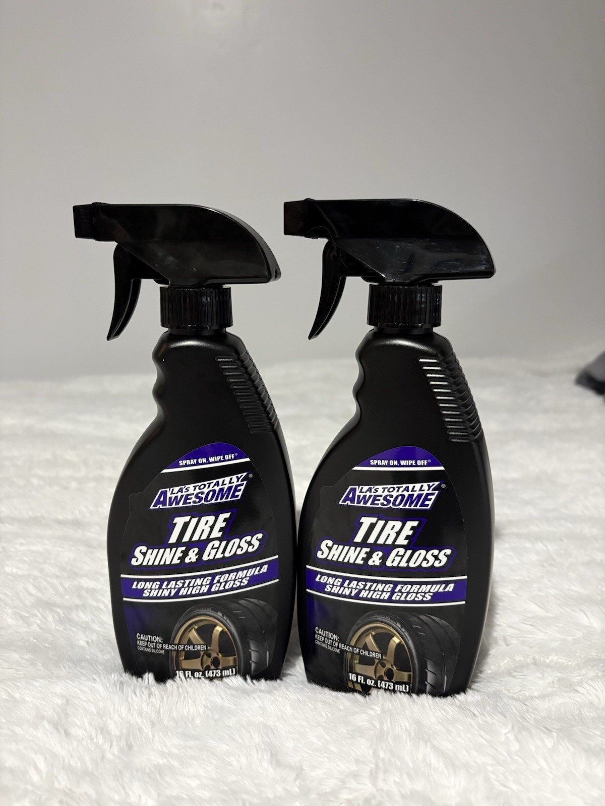 2-PACK Tire Shine & Gloss LA’s Totally Awesome Spray on Wipe off Tire Cleaner