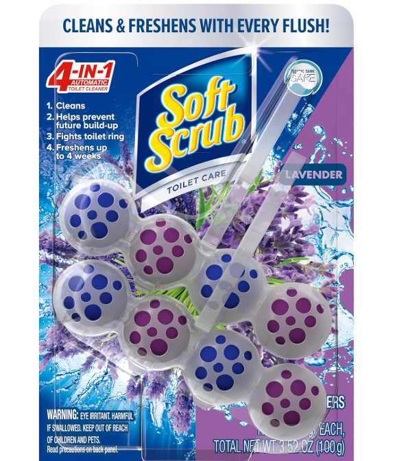 Soft Scrub 4-in-1 Rim Hanger Toilet Bowl Cleaner, Lavender, 2 Count