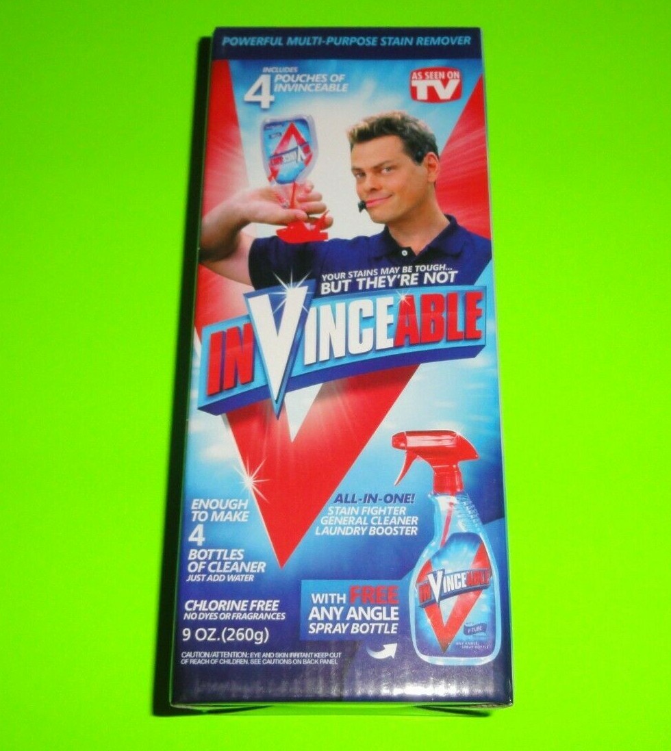(9x) InVinceable Bottle+36 pk All In One Cleaner, Stain Fighter, Laundry Booster