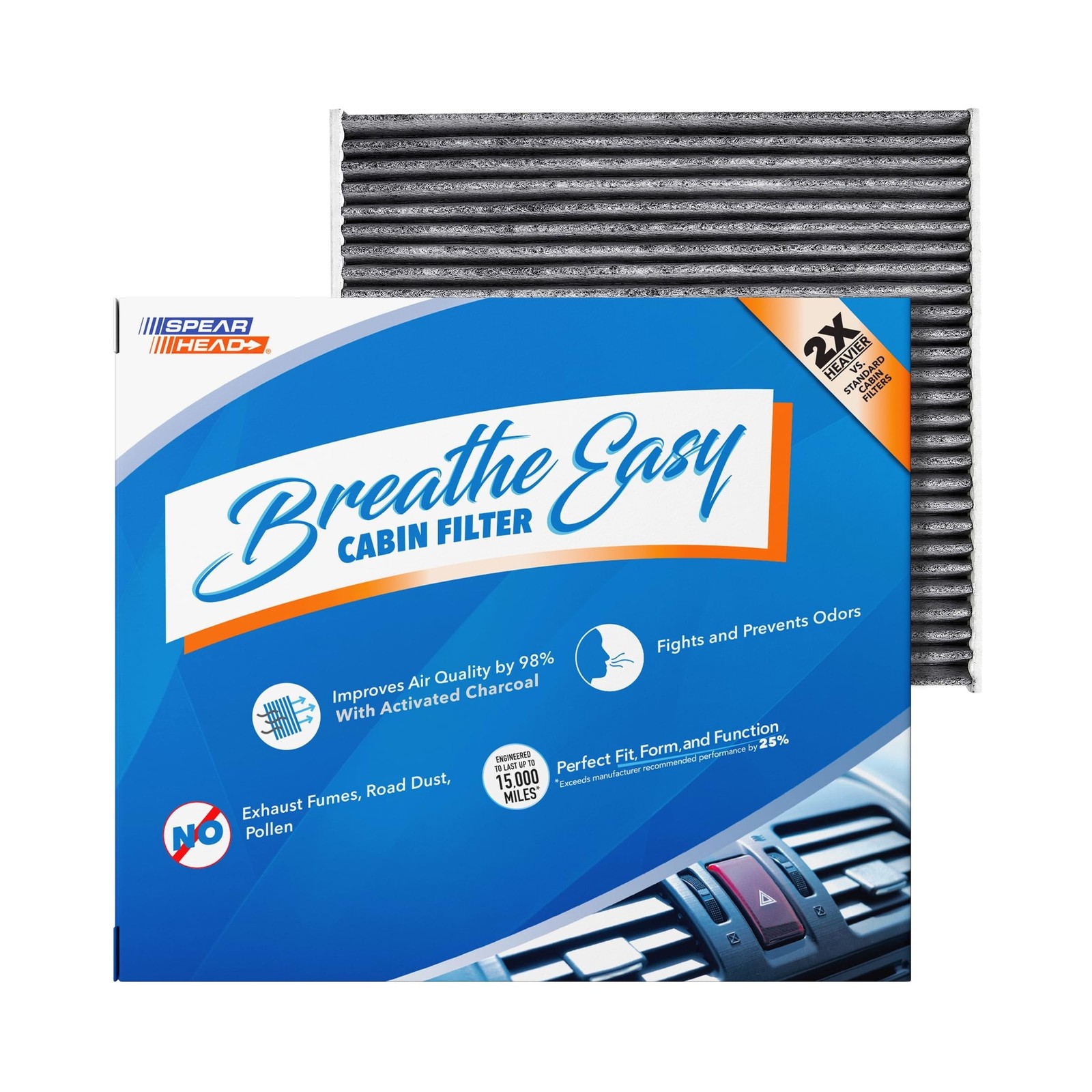 Spearhead Odor Defense Breathe Easy AC & Heater Cabin Filter | Fits 2015-2017…