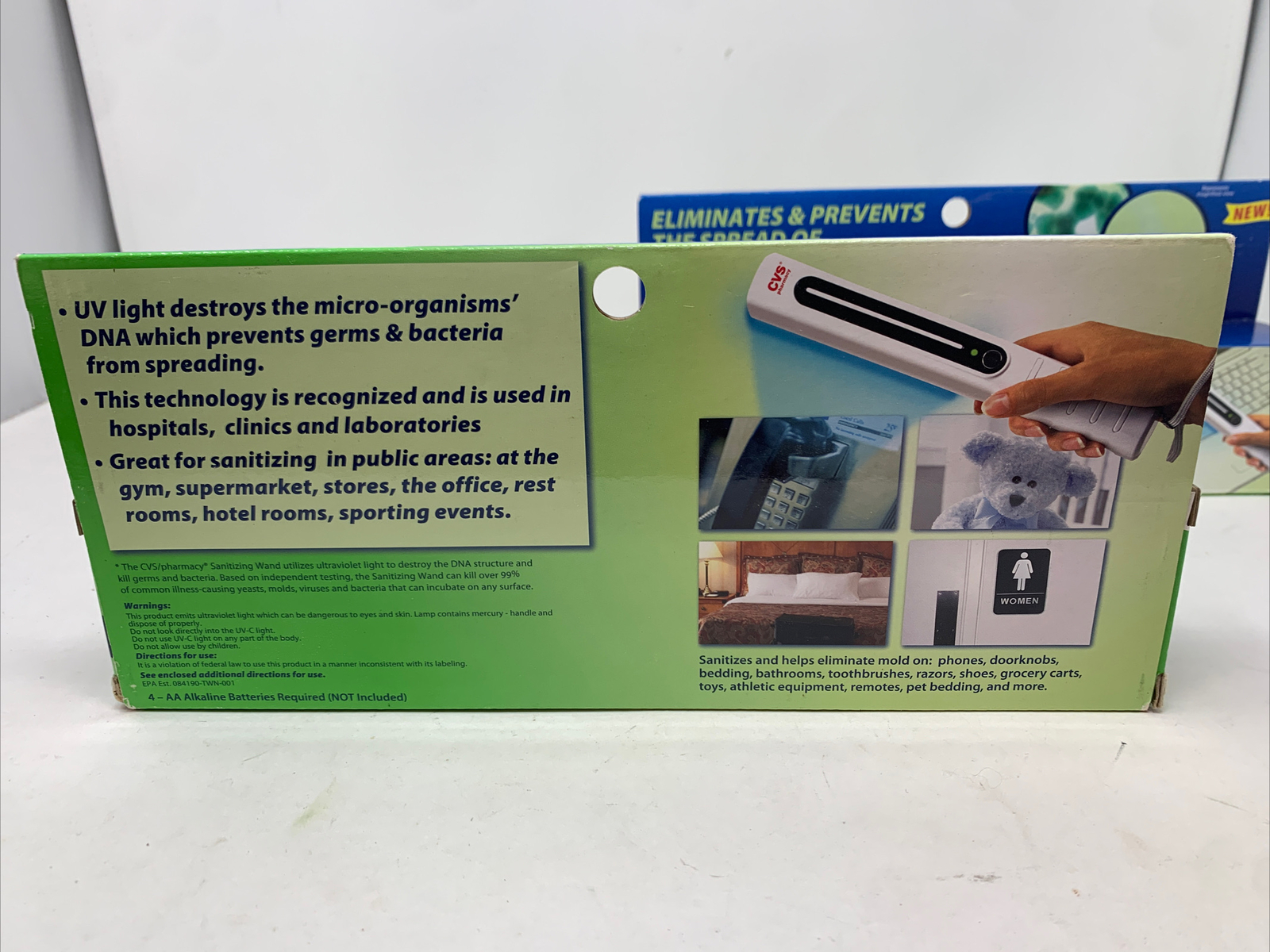 (2) NEW CVS Pharmacy UVC Handheld Sterilization Multiuse Sterilizing Wand 009