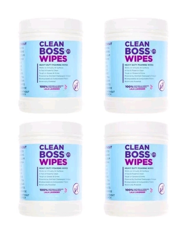 Joy CleanBoss Multi-Surface Lavender Cleaning Wipes 4-Pack Mega Tubs SEALED