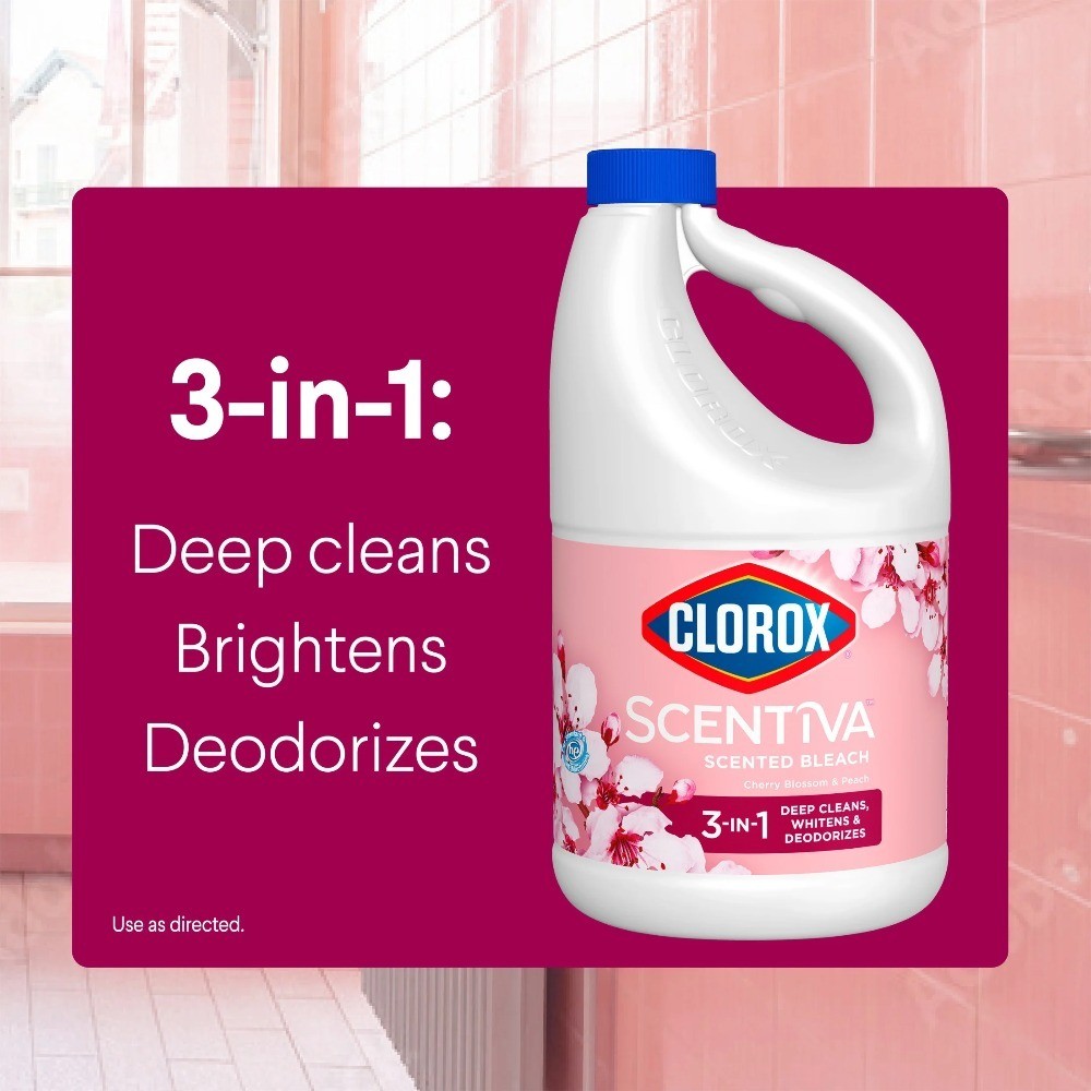 Scented Bleach Cherry Blossom and Peach Scent 81 Fl Oz Laundry Whitener and