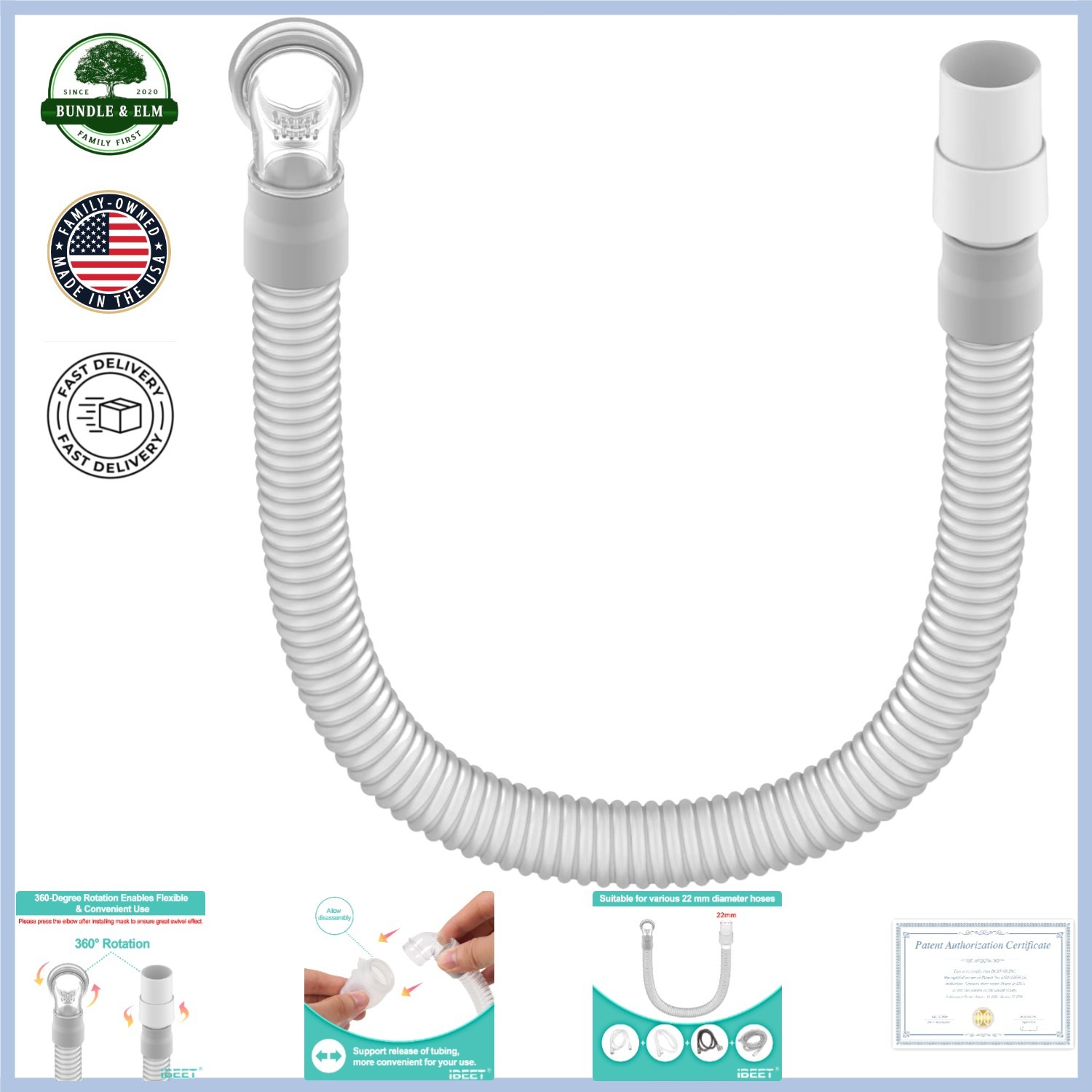 18.5 Inch Short Tube Assembly with Quick Release and Leak Prevention Features