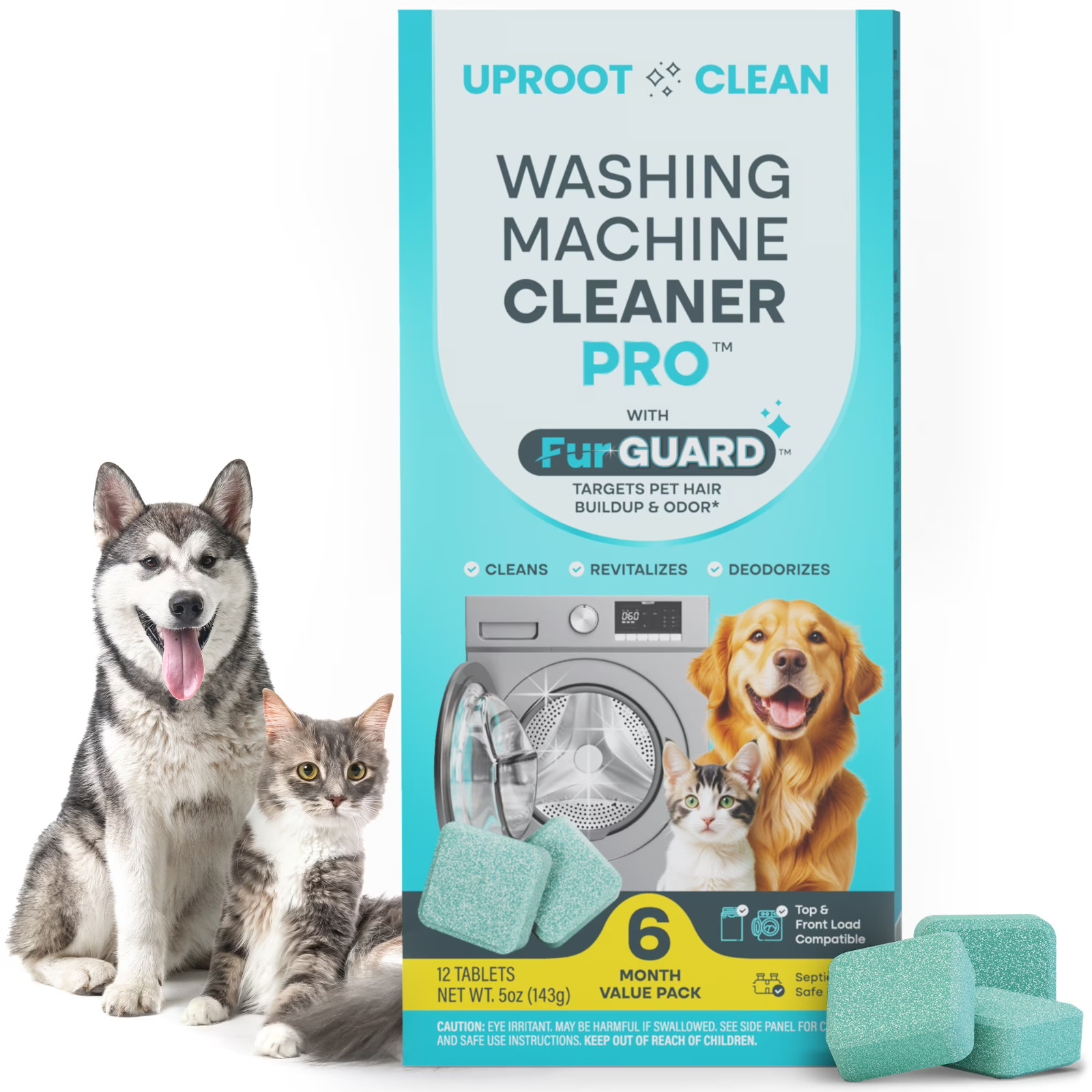 Uproot Clean Washing Machine Cleaner Tablets – 24 Pack for a 12 Month Supply