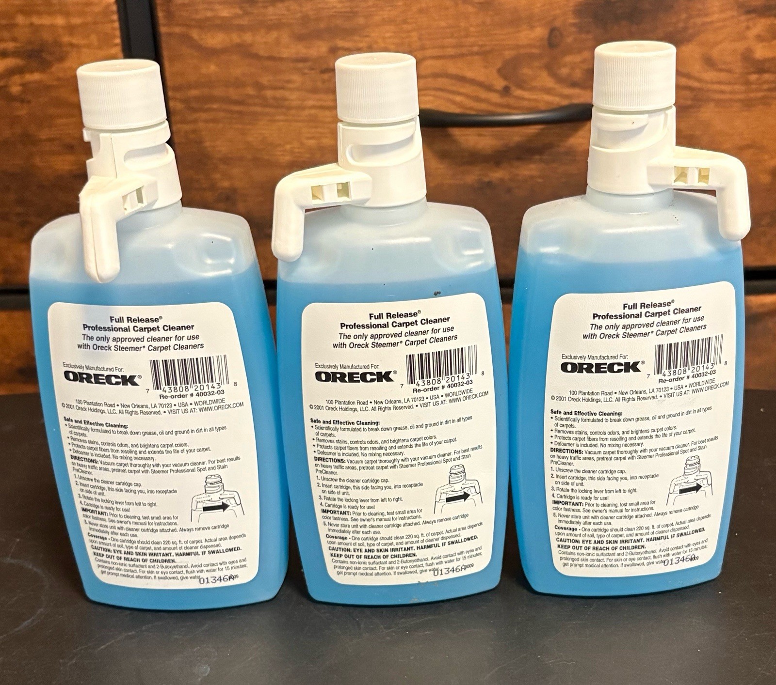 (3) Oreck Steemer Professional Full Release Carpet & Hard Floor Cleaner 15 fl oz