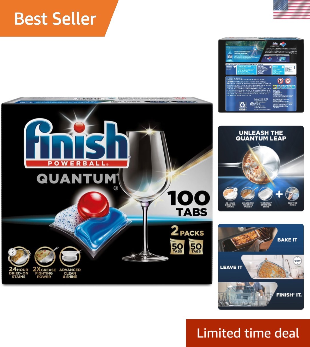 Quantum Powerballs Dishwashing Detergent Gel Tabs 3.52 Lb, 100 Tabs