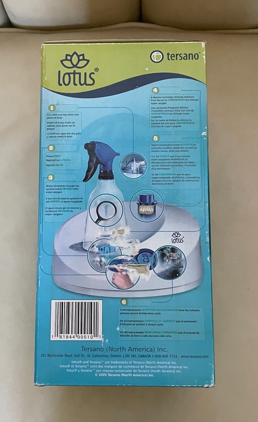 Tersano Lotus – Replacement Spray Bottle ONLY Model LSA200 – BRAND NEW in BOX