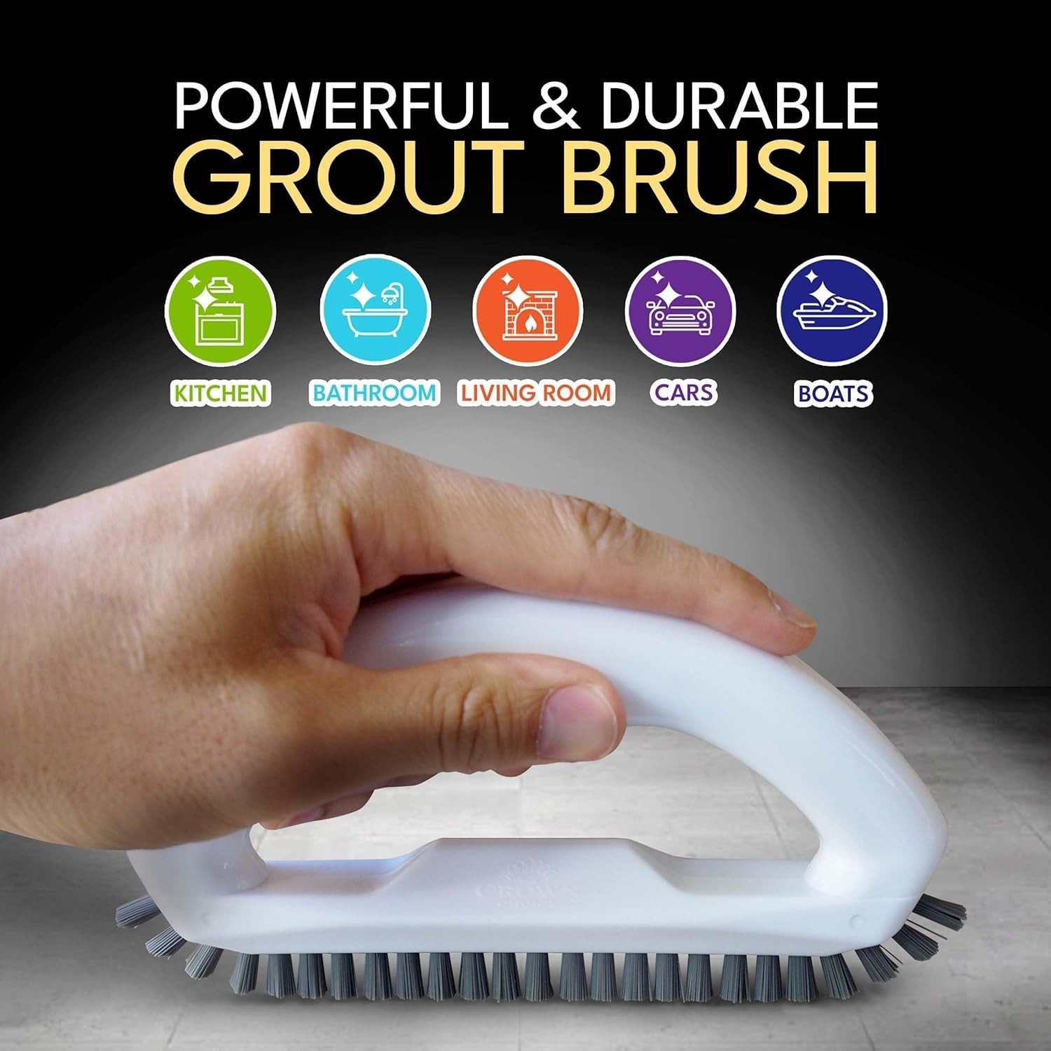Ergonomic Handheld Grout Scrub Brush for Effortless Cleaning of Floors & Tiles
