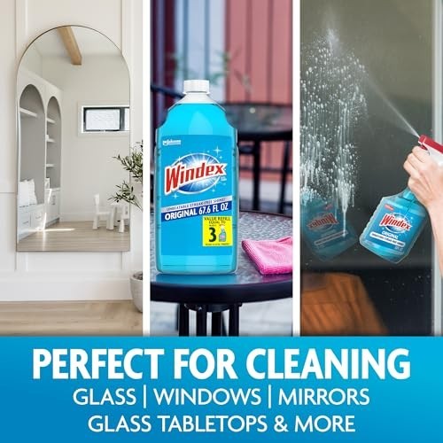 Glass Window Cleaner Refill 2L Original Scent Streak Free 67.6 Fl Oz Spray