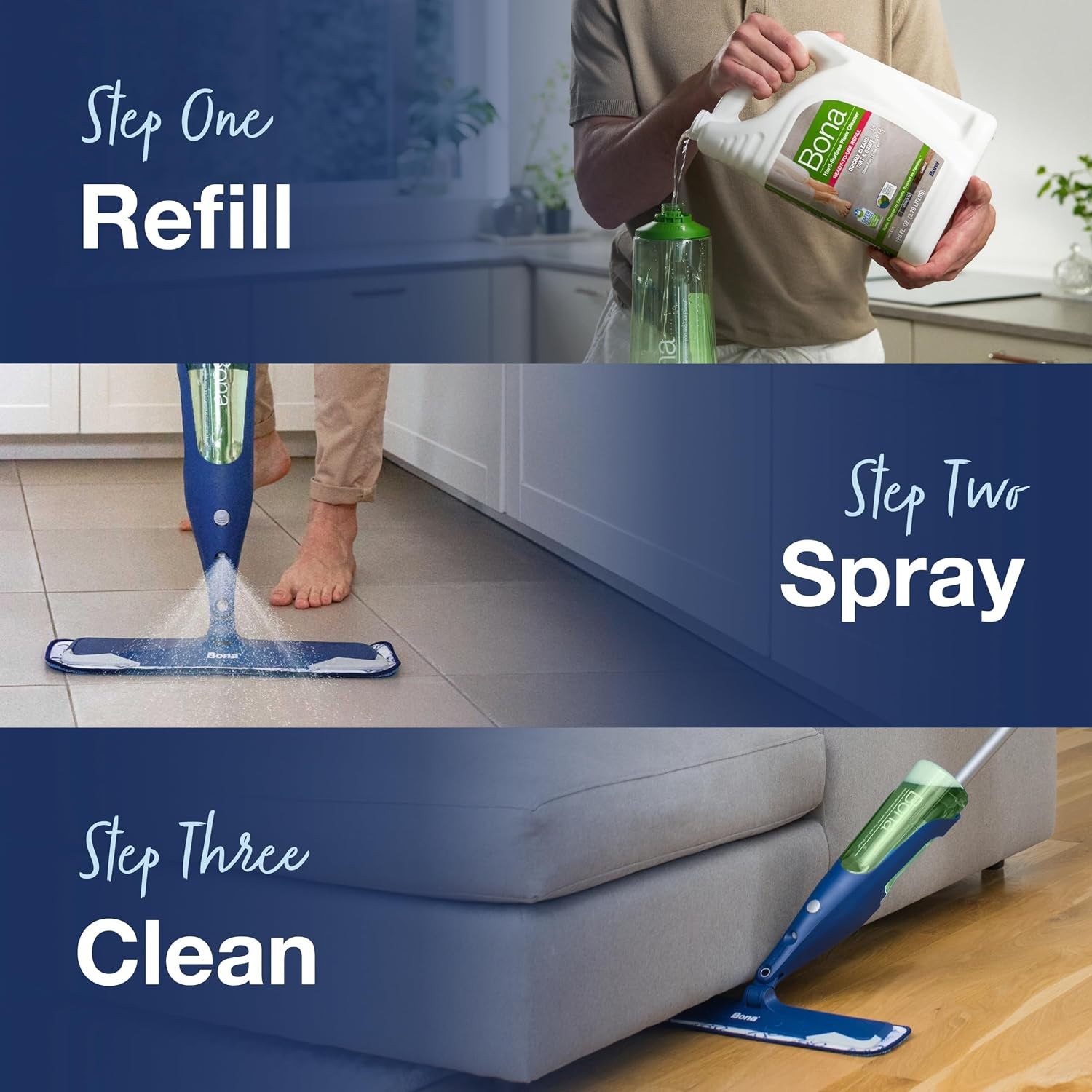 Bona Multi-Surface Floor Cleaner Refill 128oz Unscented Spray Mop Solution