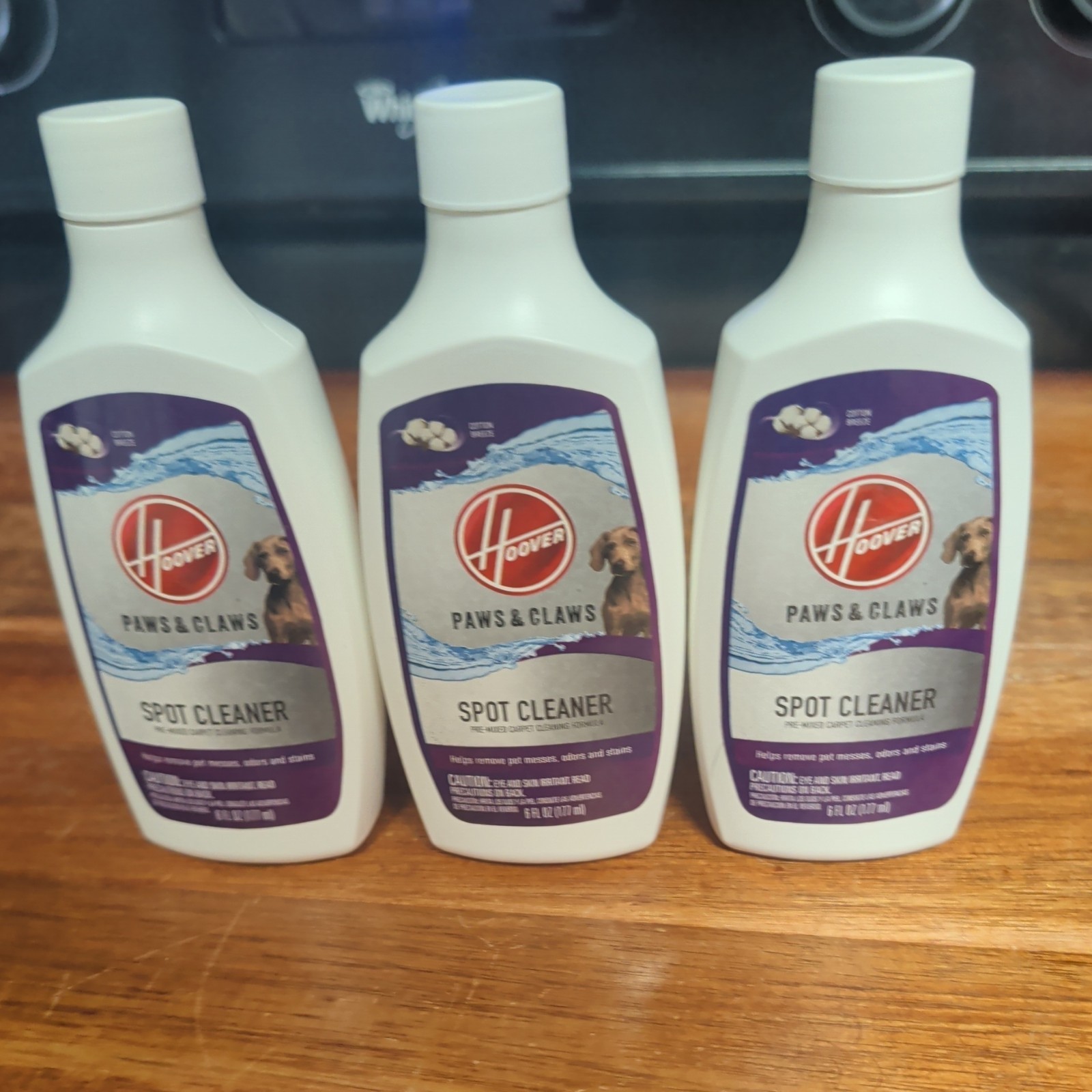 New Lot Of 3 Hoover Paws and Claws Spot Cleaner Carpet Cleaning Formula 6oz