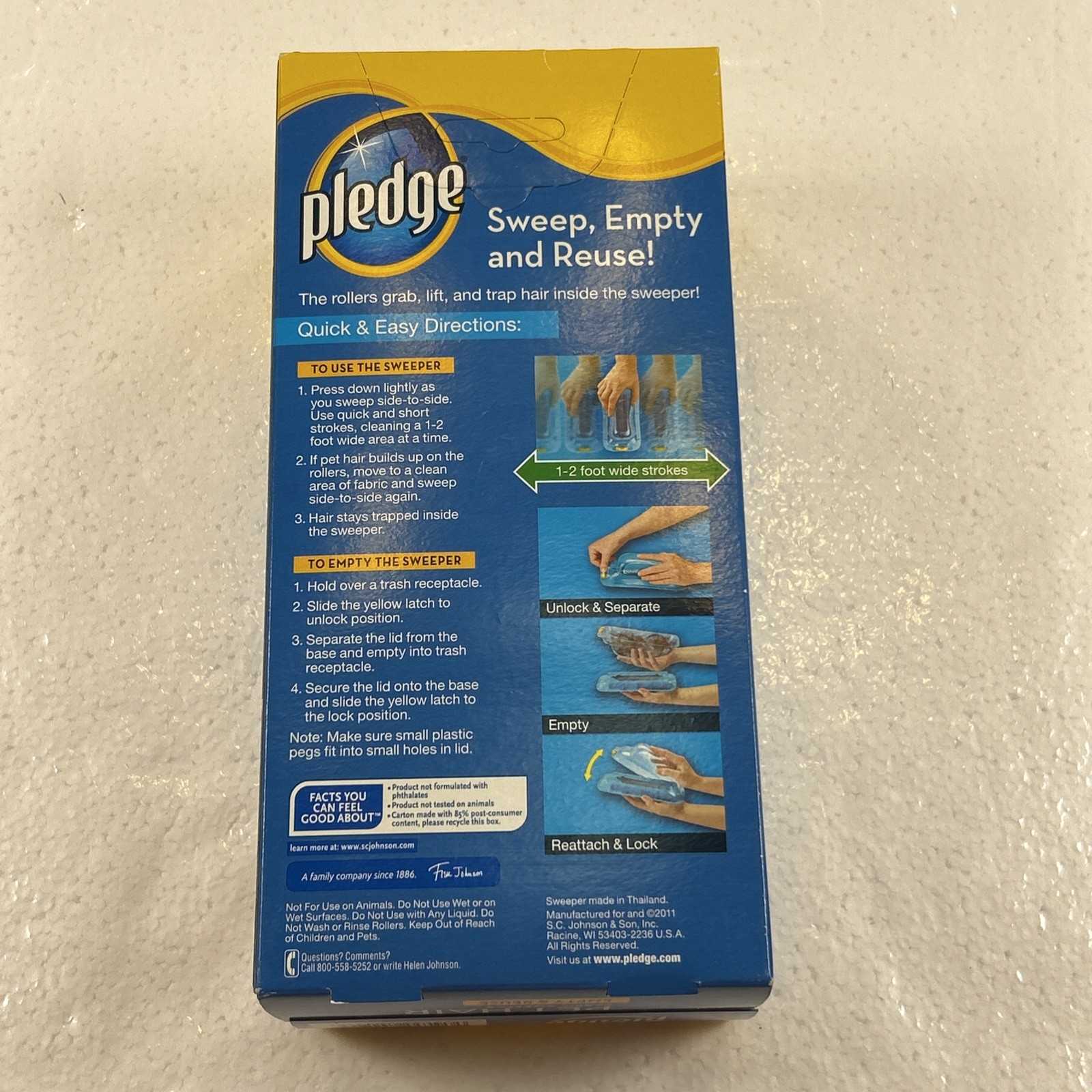 Pledge Fabric Sweeper For Pet Hair Multi-Use Disposable Sweeper Discontinued New