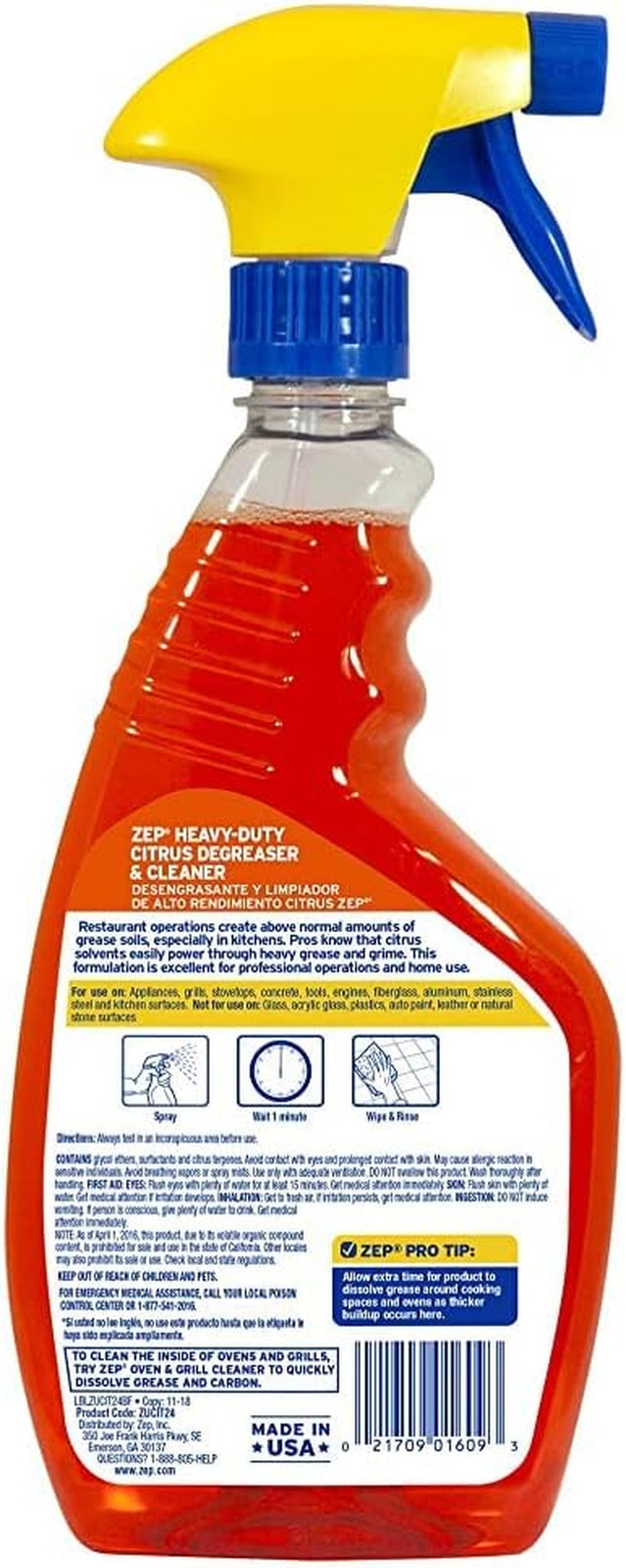Heavy-Duty Citrus Degreaser and Cleaner – 24 Oz (Case of 2) ECZUCIT242 – Restaur