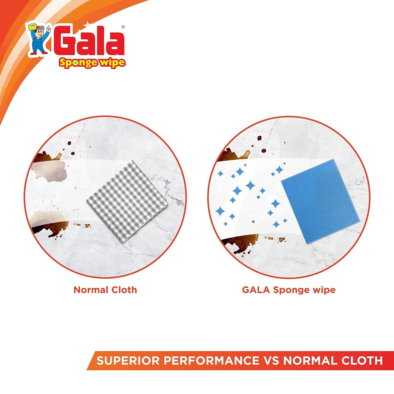 Gala Sponge Wipe for Kitchen & Household 5 Pcs Pack (Multipurpose)