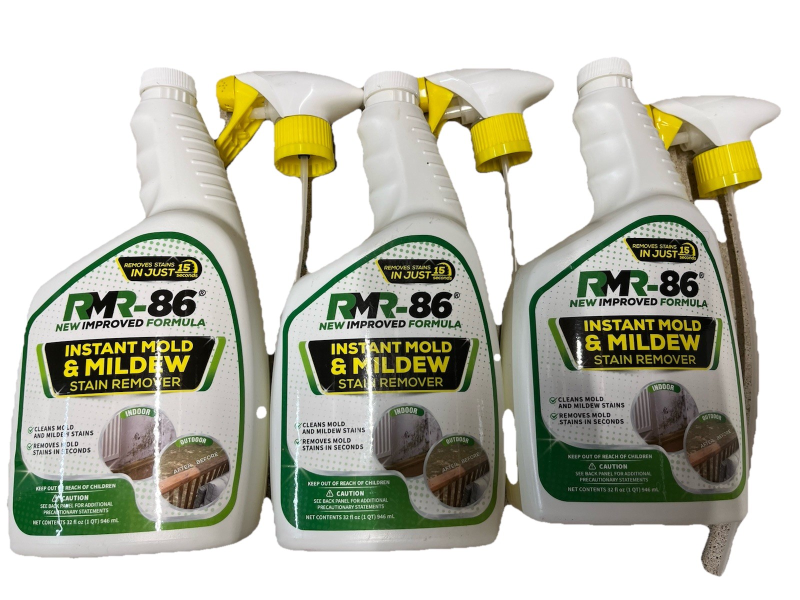 3x RMR-86 Instant Mold and Mildew Stain Remover Spray – Scrub Free, 32 Fl O